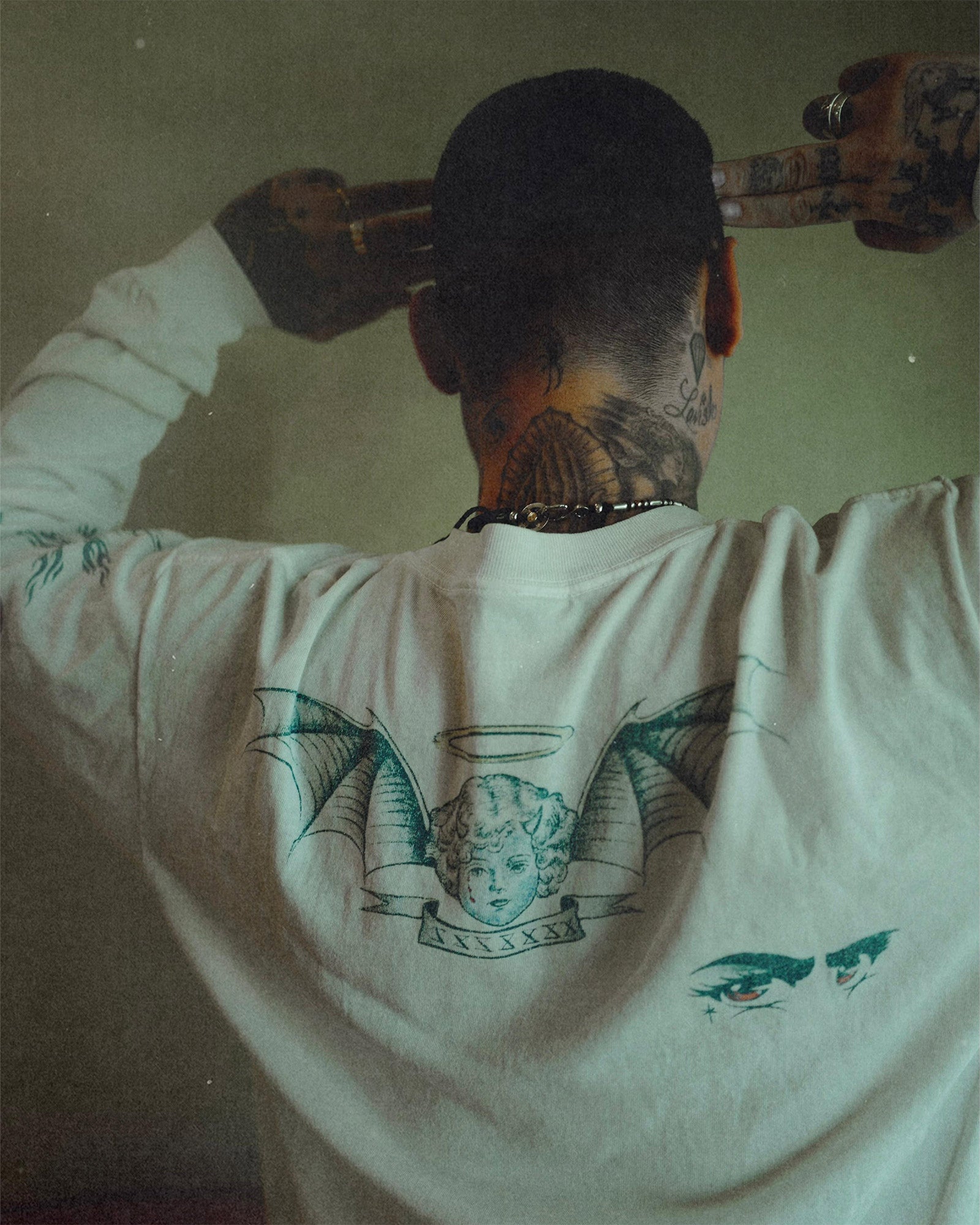 ©SAINT M××××××・セントマイケル - L/S Tシャツ DW_LS TEE/TATTOO / WHITE