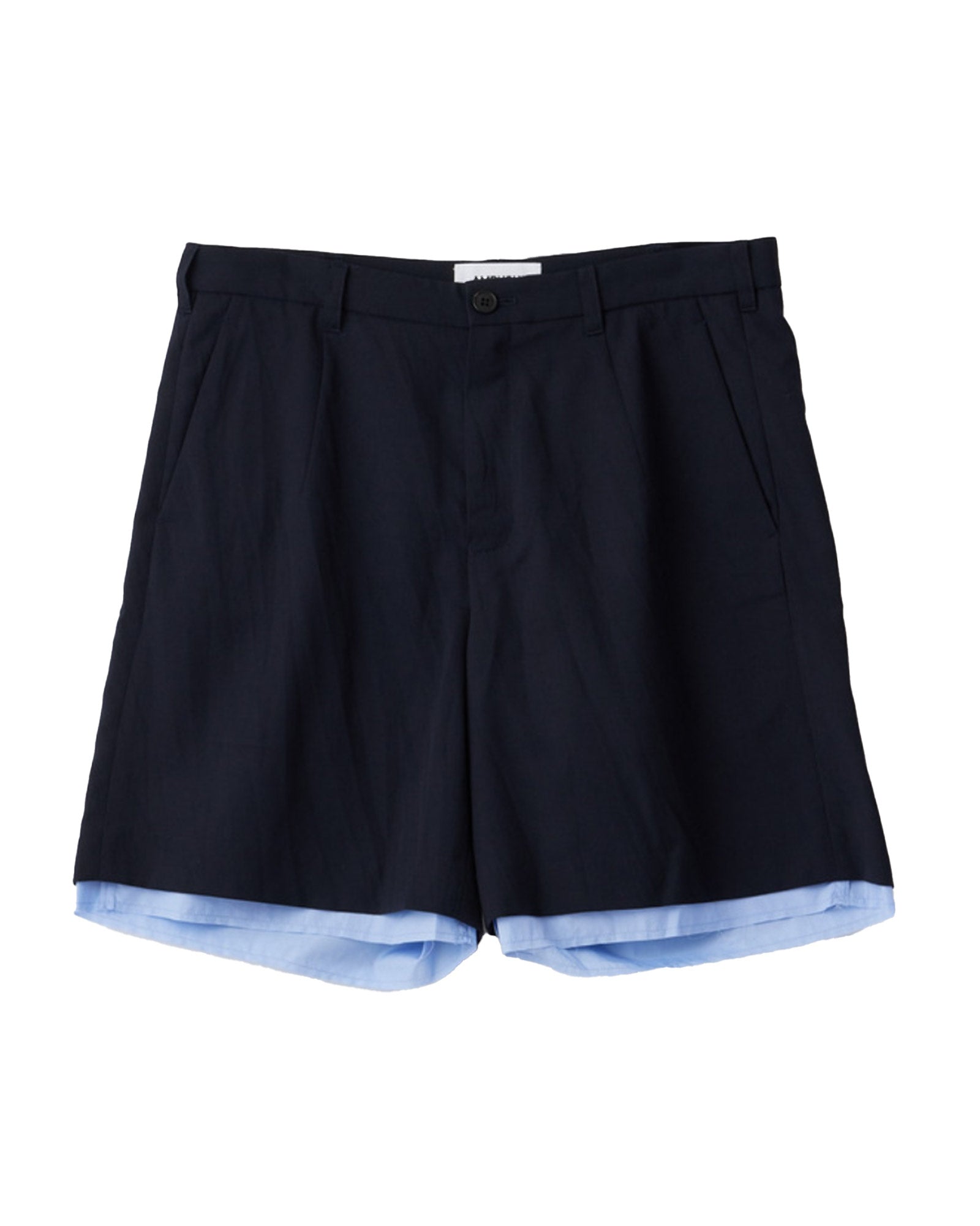 MENS LAYERED SUIT SHORT PANTS / NAVY