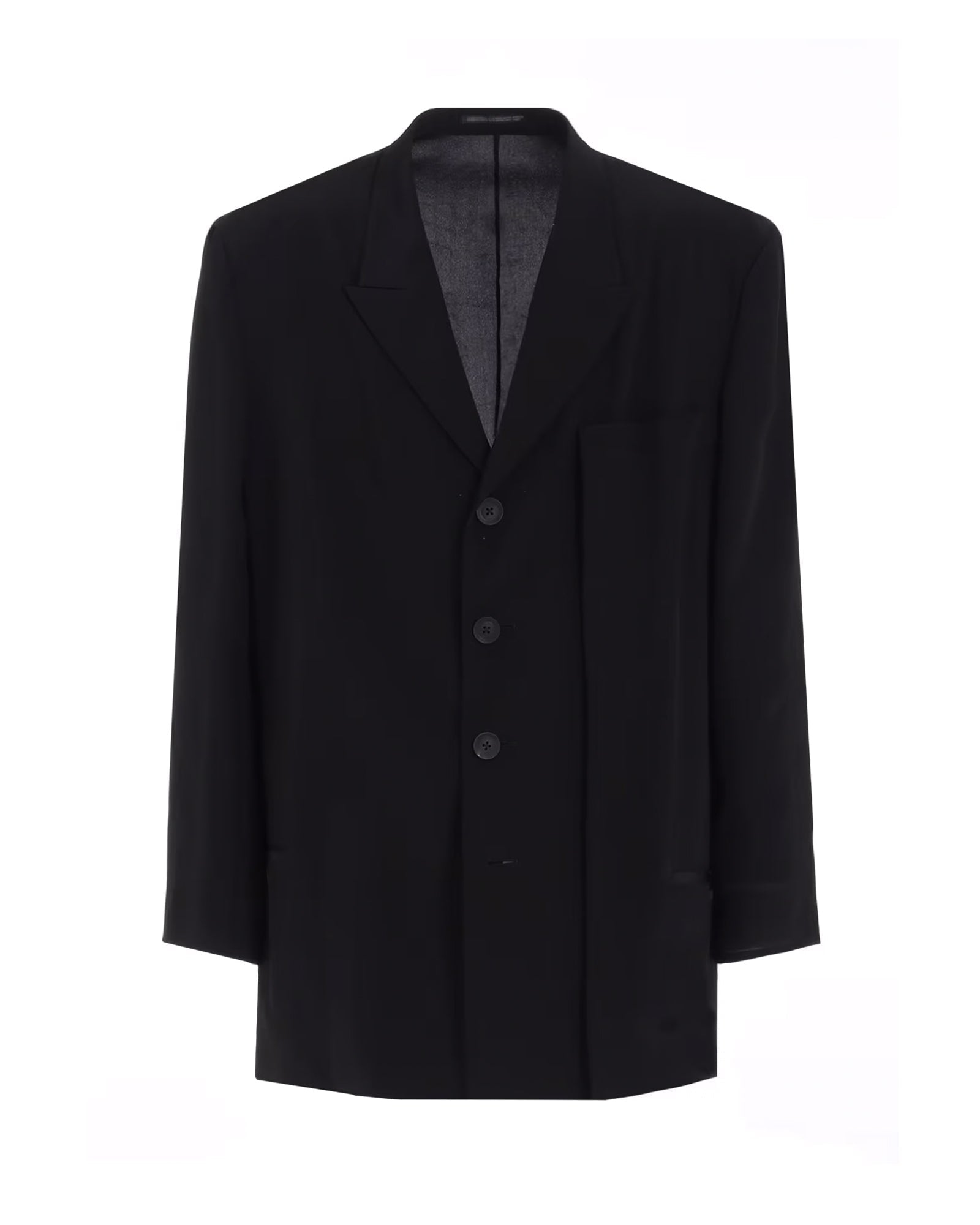 Yohji Yamamoto・Youji Yamamoto -  16M CREPE DE CHINE ASYMMETRY JACKET / BLACK
