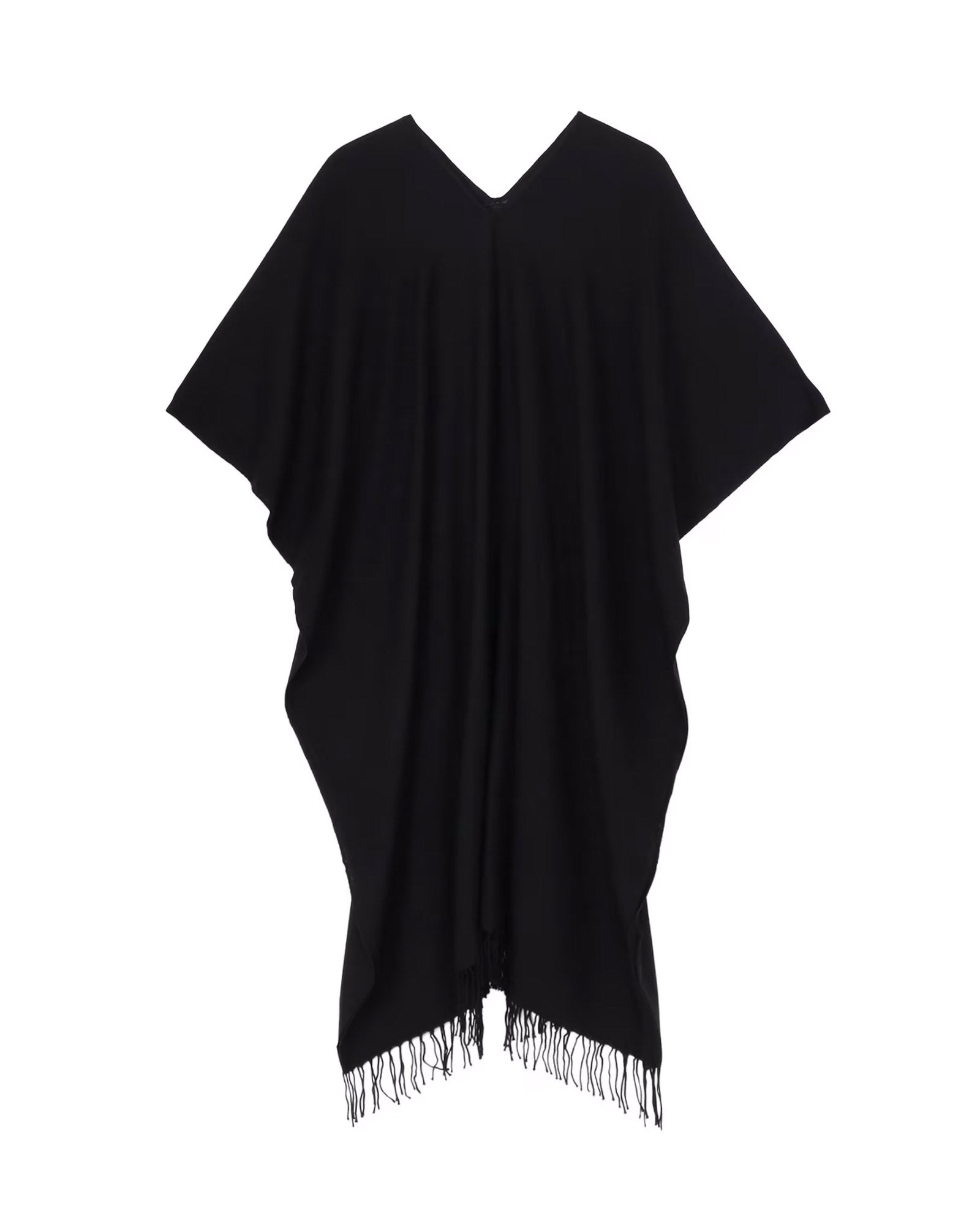 2/48W TWILL WEAVE 2 WAY PONCHO SCARF / BLACK