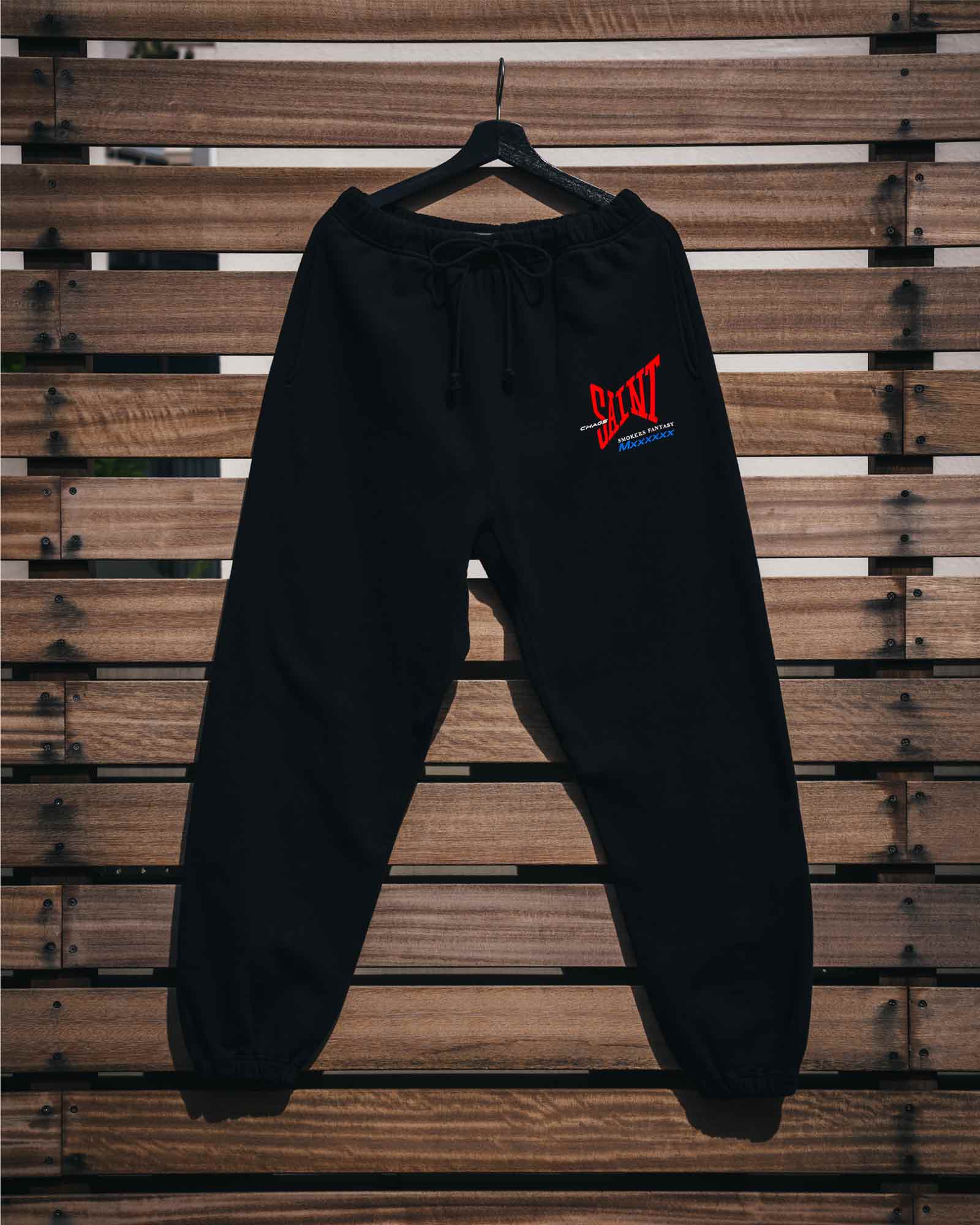 ©SAINT M××××××・セントマイケル - スウェットパンツ SWEAT PANTS/RIBON SAINT / BLACK