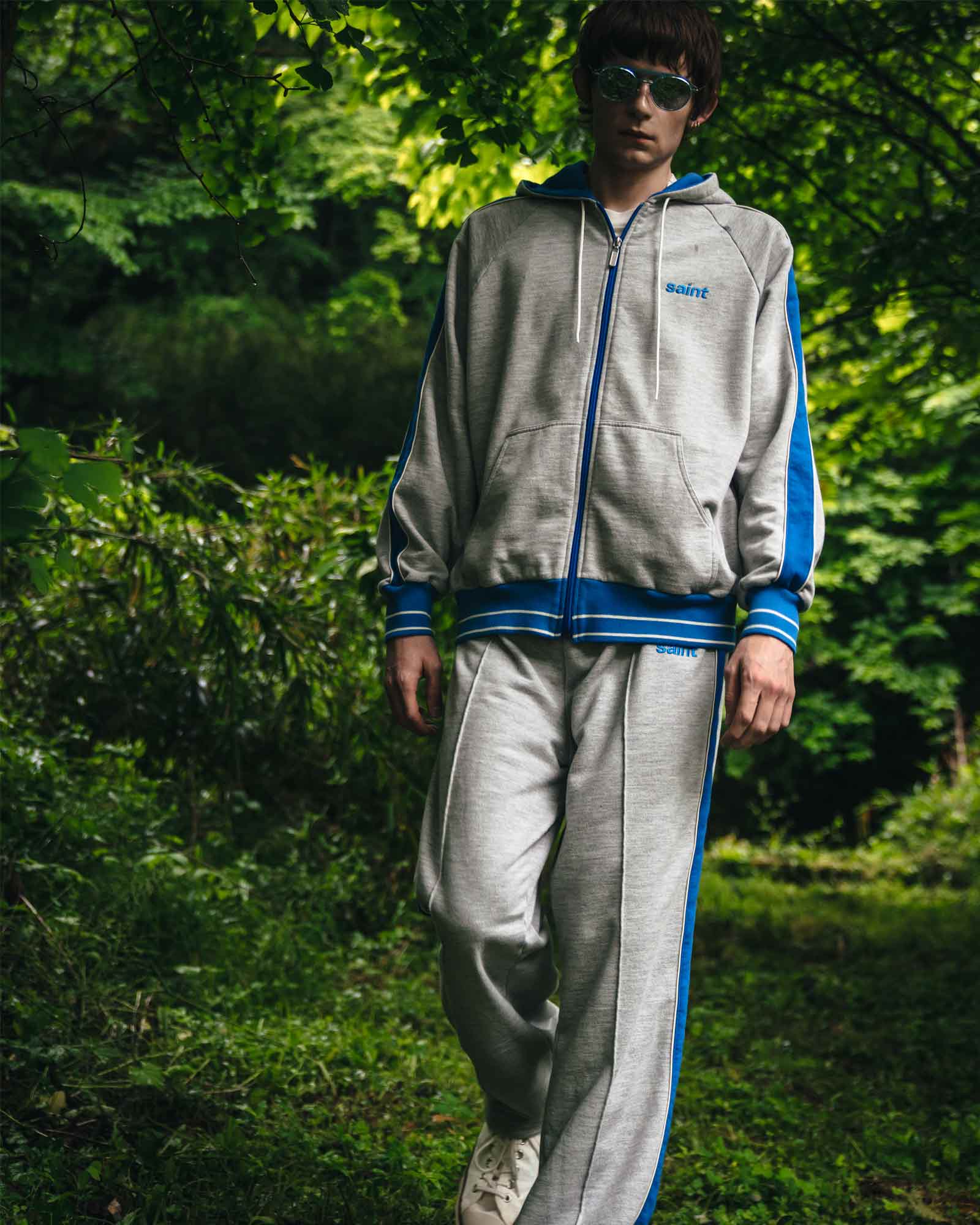 ©SAINT M××××××・セントマイケル - スウェットパンツ SWEAT PANTS/SIDE LINE / GRAY