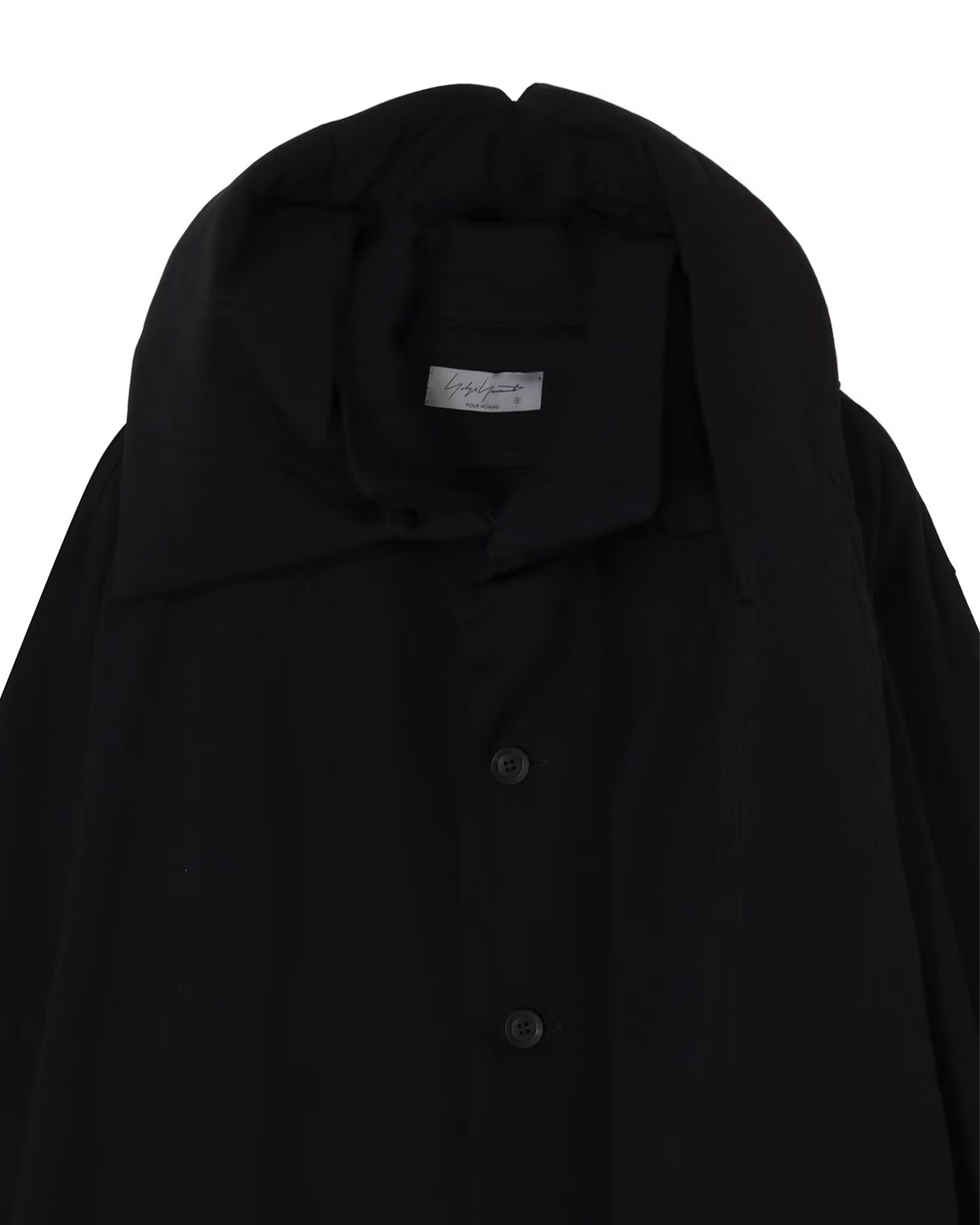 Yohji Yamamoto・ヨウジ ヤマモト - コート 30/-HIGH D COTTON JERSEY PADDED LONG COAT / BLACK