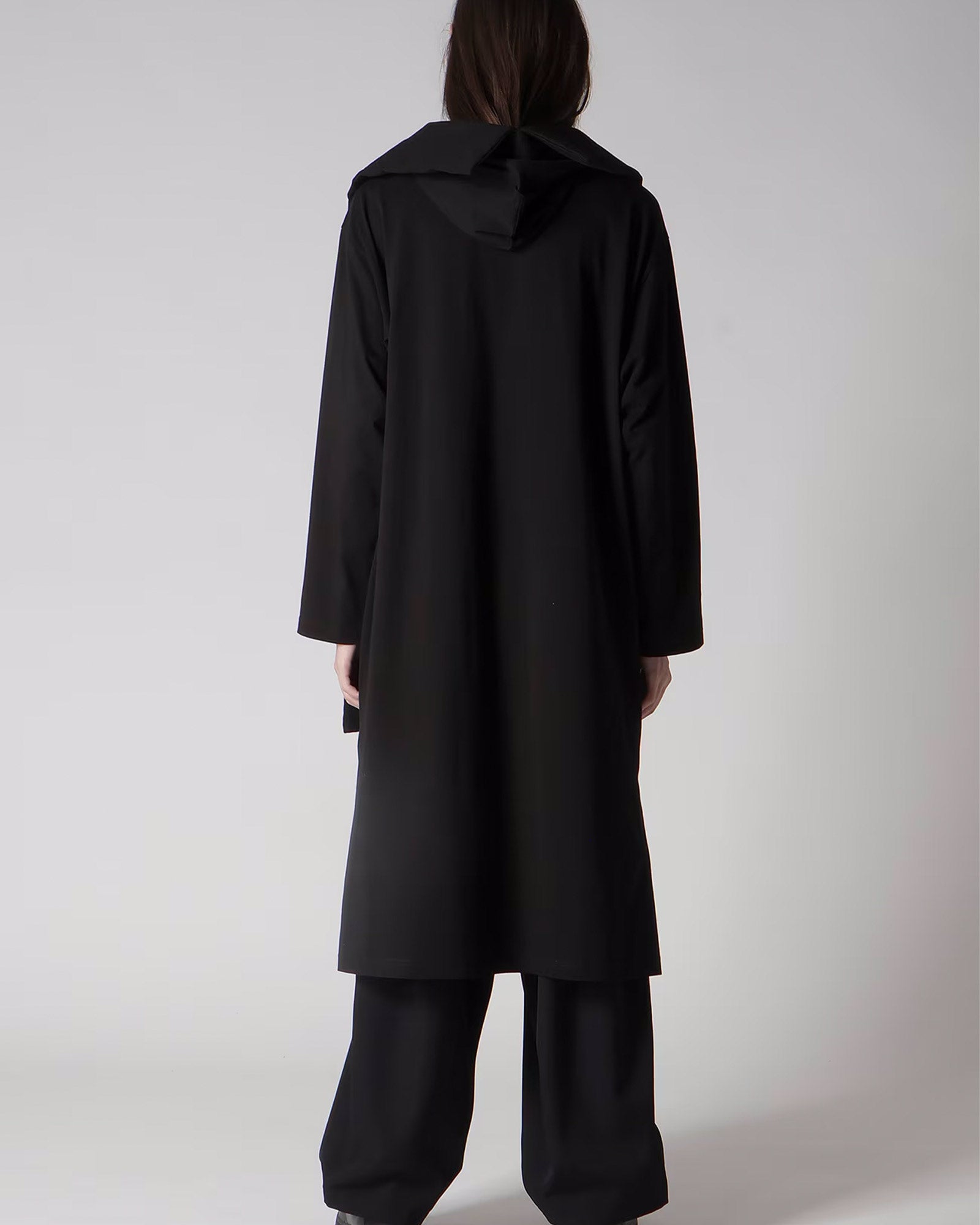 Yohji Yamamoto・ヨウジ ヤマモト - コート 30/-HIGH D COTTON JERSEY PADDED LONG COAT / BLACK