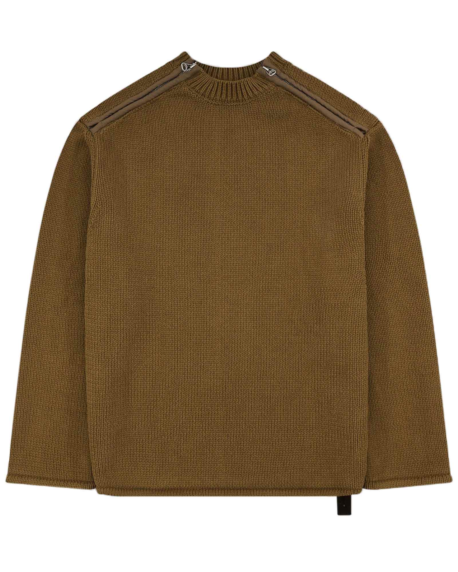 SHOULDER ZIP KNIT / BEIGE