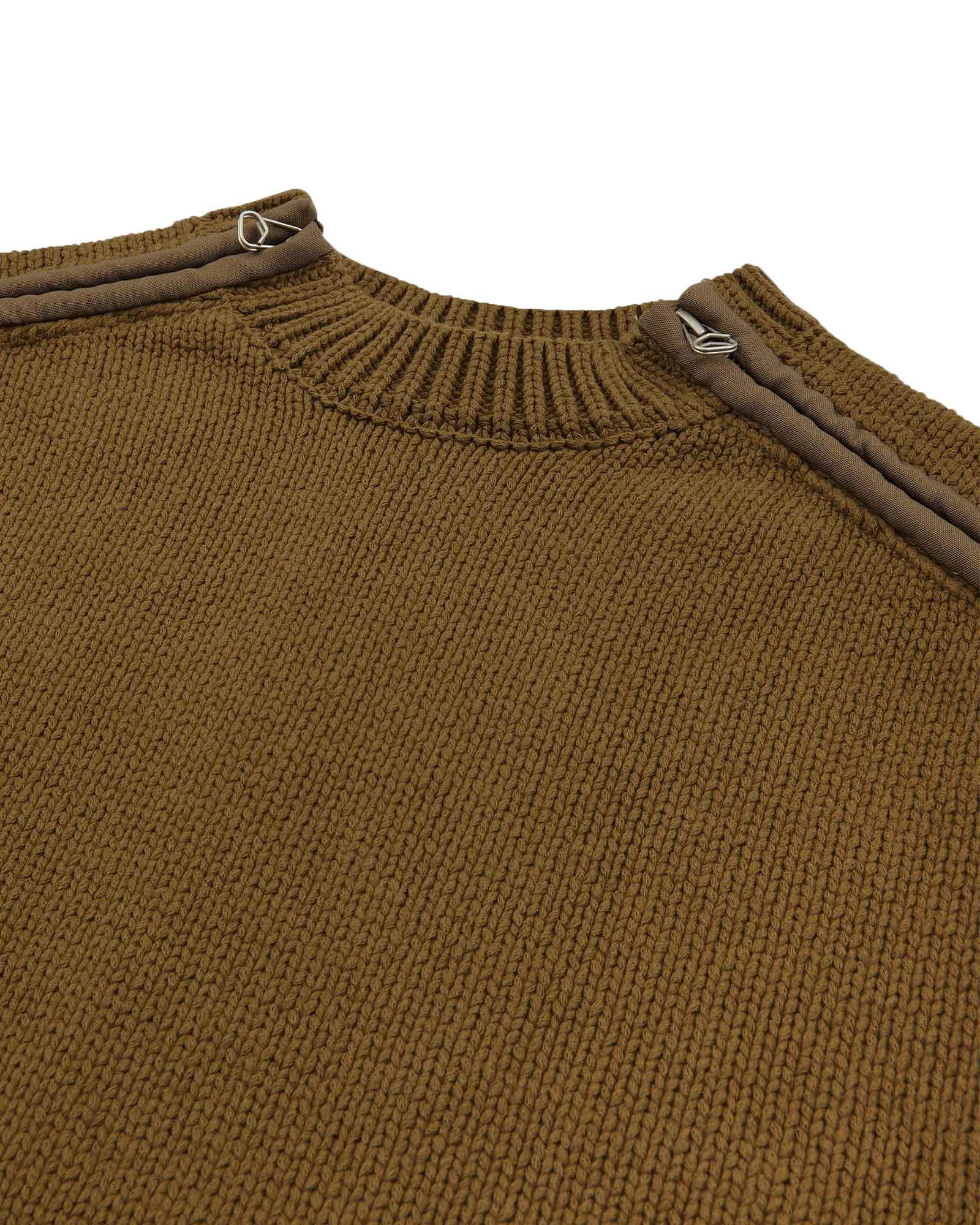 PEACEMAKER OAMC・オーエーエムシー - ニット・セーター SHOULDER ZIP KNIT / BEIGE