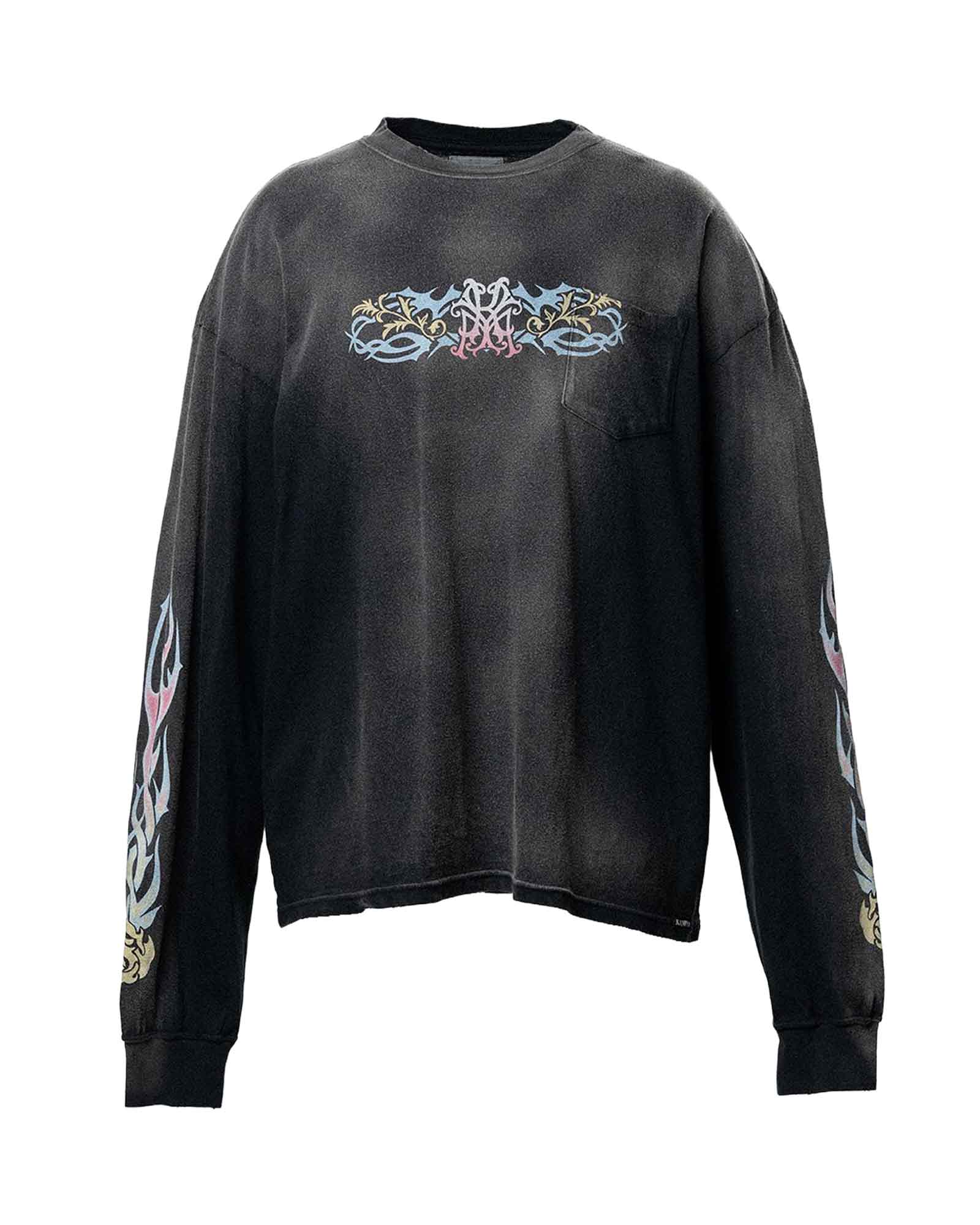 KAMIYA (カミヤ) SS26 “ROSE-KMY” L/S POCKET TEE / BLACK | Detail