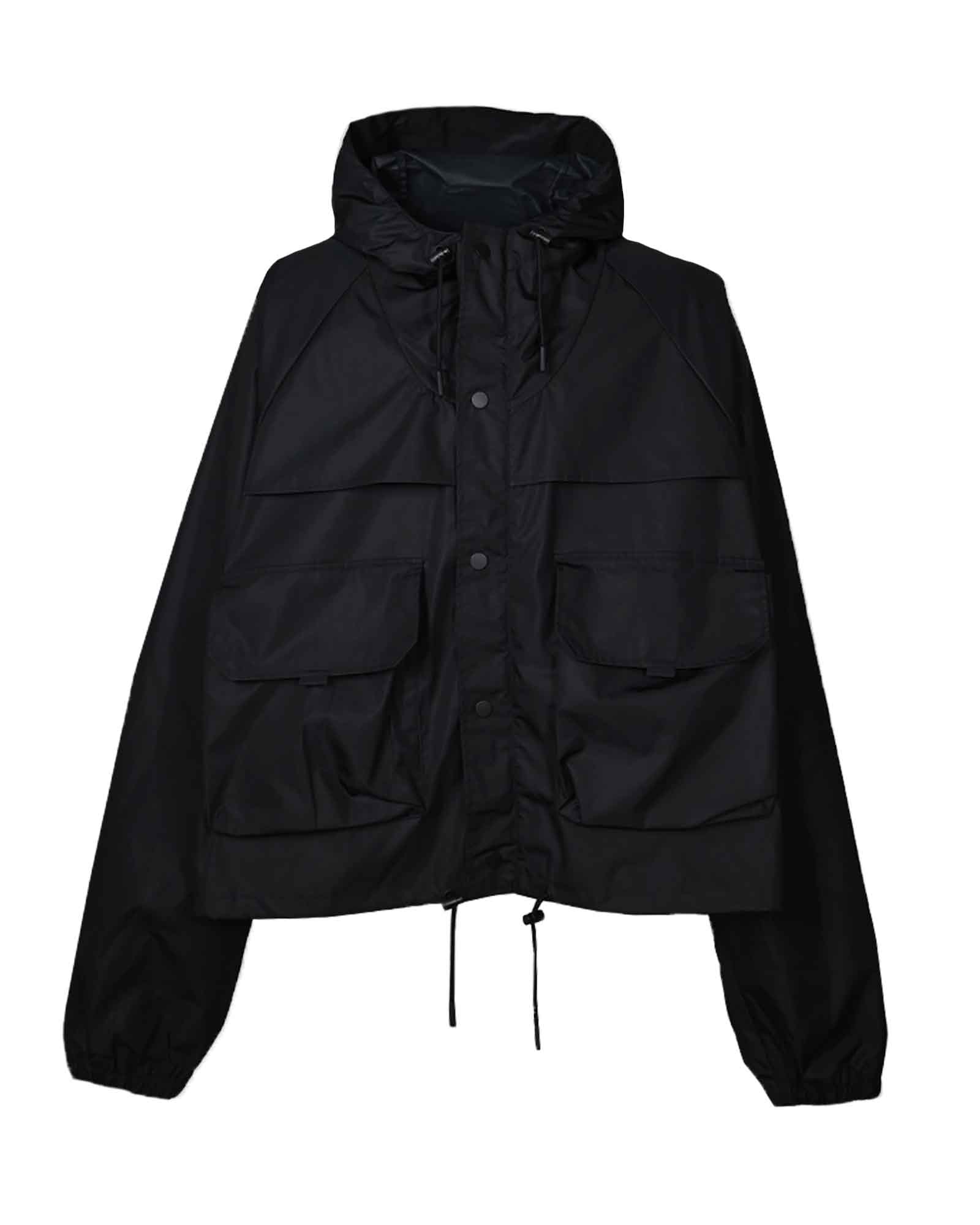 HOODED RAIN JACKET / BLACKOUT