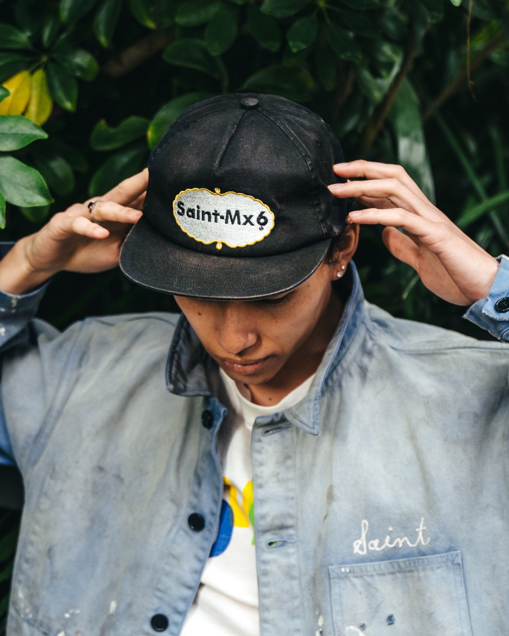 ©SAINT M××××××・セントマイケル - キャップ 5PANEL CAP / EAT ME / BLACK