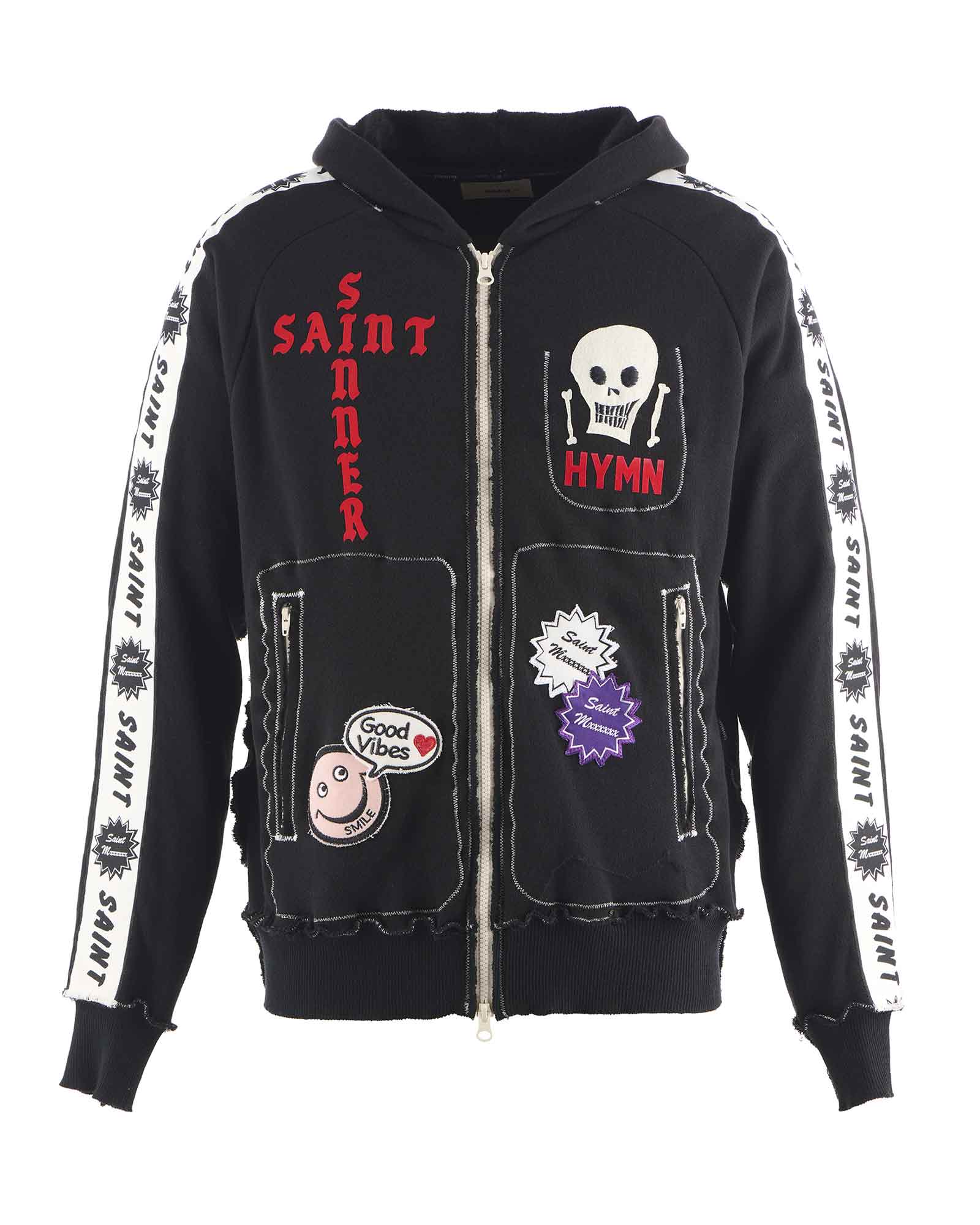 ALM_KNIT ZIP HOODIE / BLACK