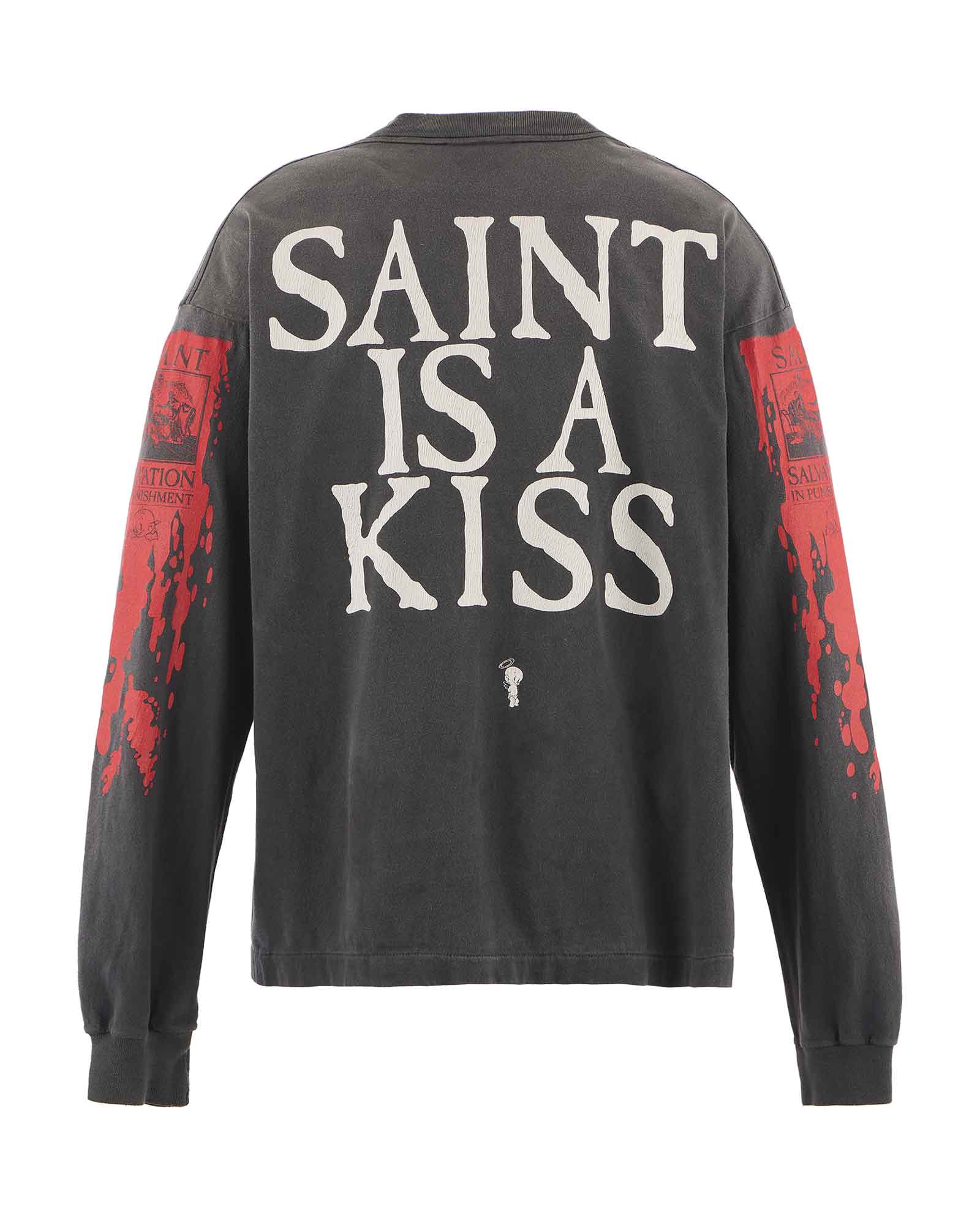 ©SAINT M××××××・セントマイケル - L/S Tシャツ LS TEE/SAINT IS A KISS / BLACK