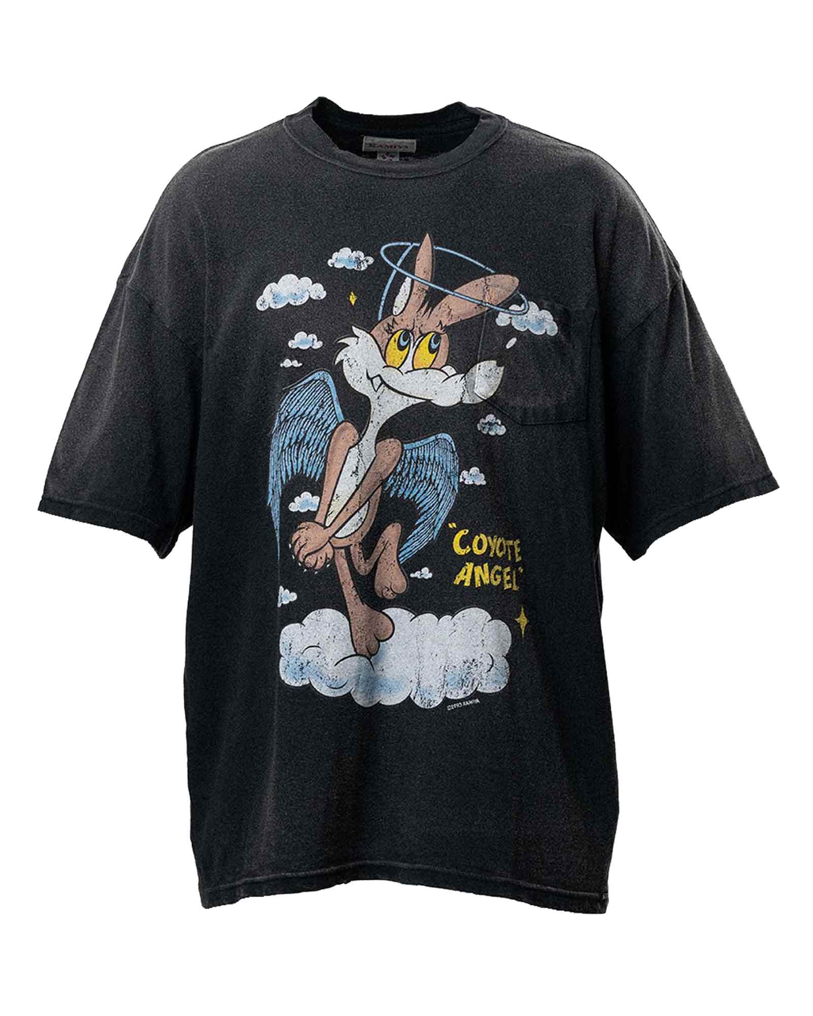 KAMIYA (カミヤ) SS26 “COYOTE ANGEL” POCKET TEE / BLACK | Detail