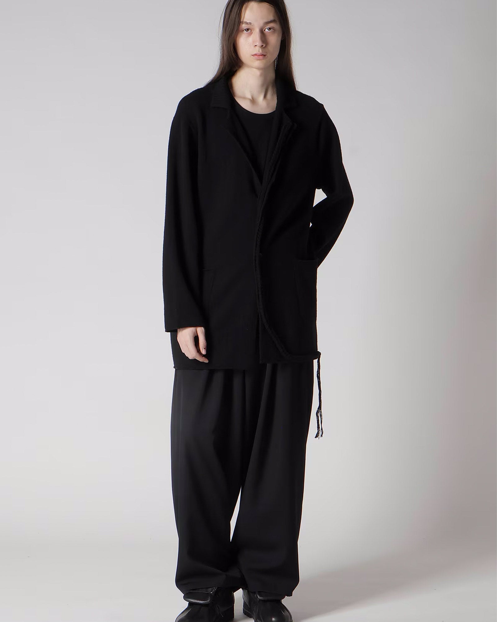 Yohji Yamamoto・ヨウジ ヤマモト - ジャケット 7G1P PLAIN STITCH WITH STRING STRING DETAIL JACKET