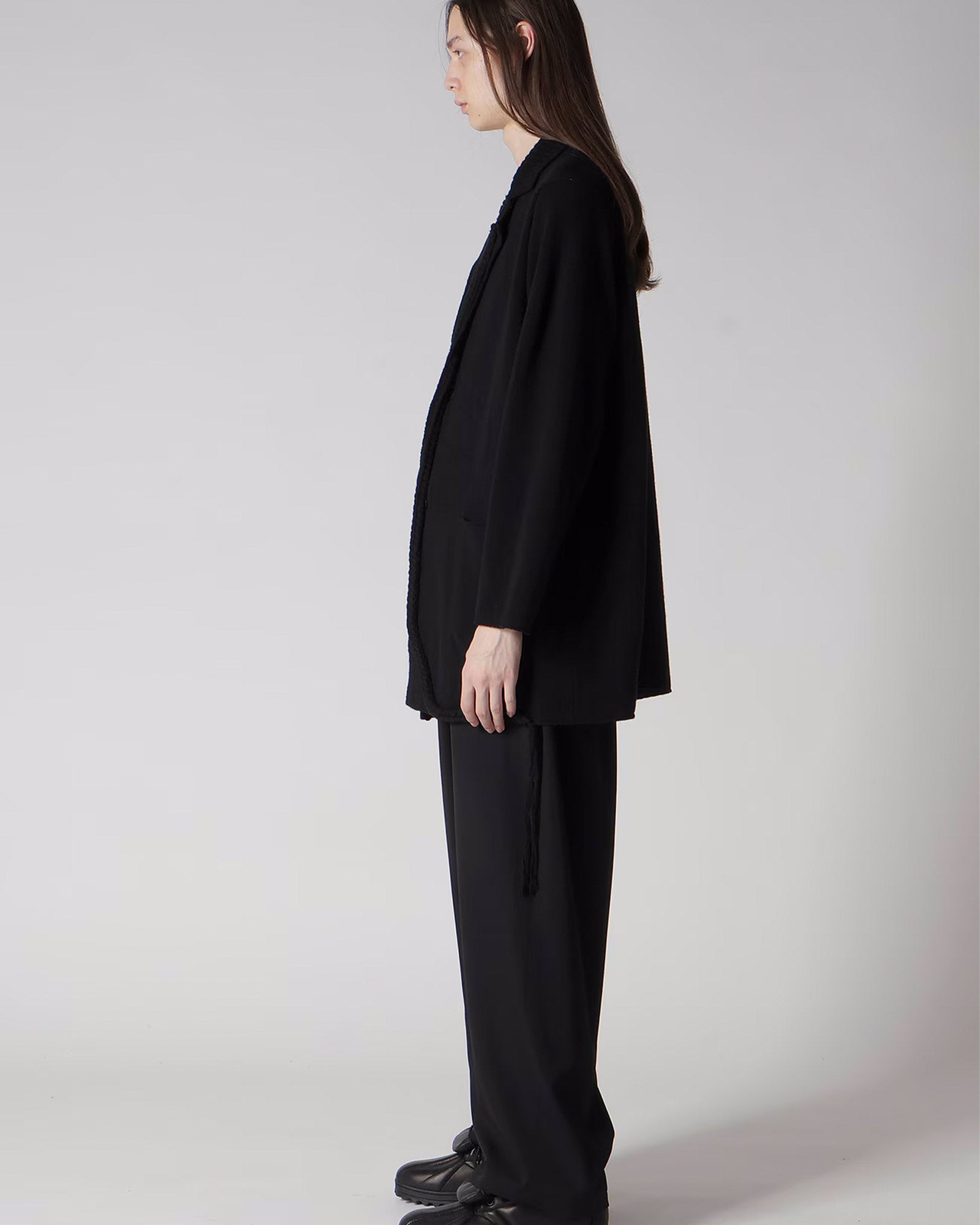 Yohji Yamamoto・ヨウジ ヤマモト - ジャケット 7G1P PLAIN STITCH WITH STRING STRING DETAIL JACKET