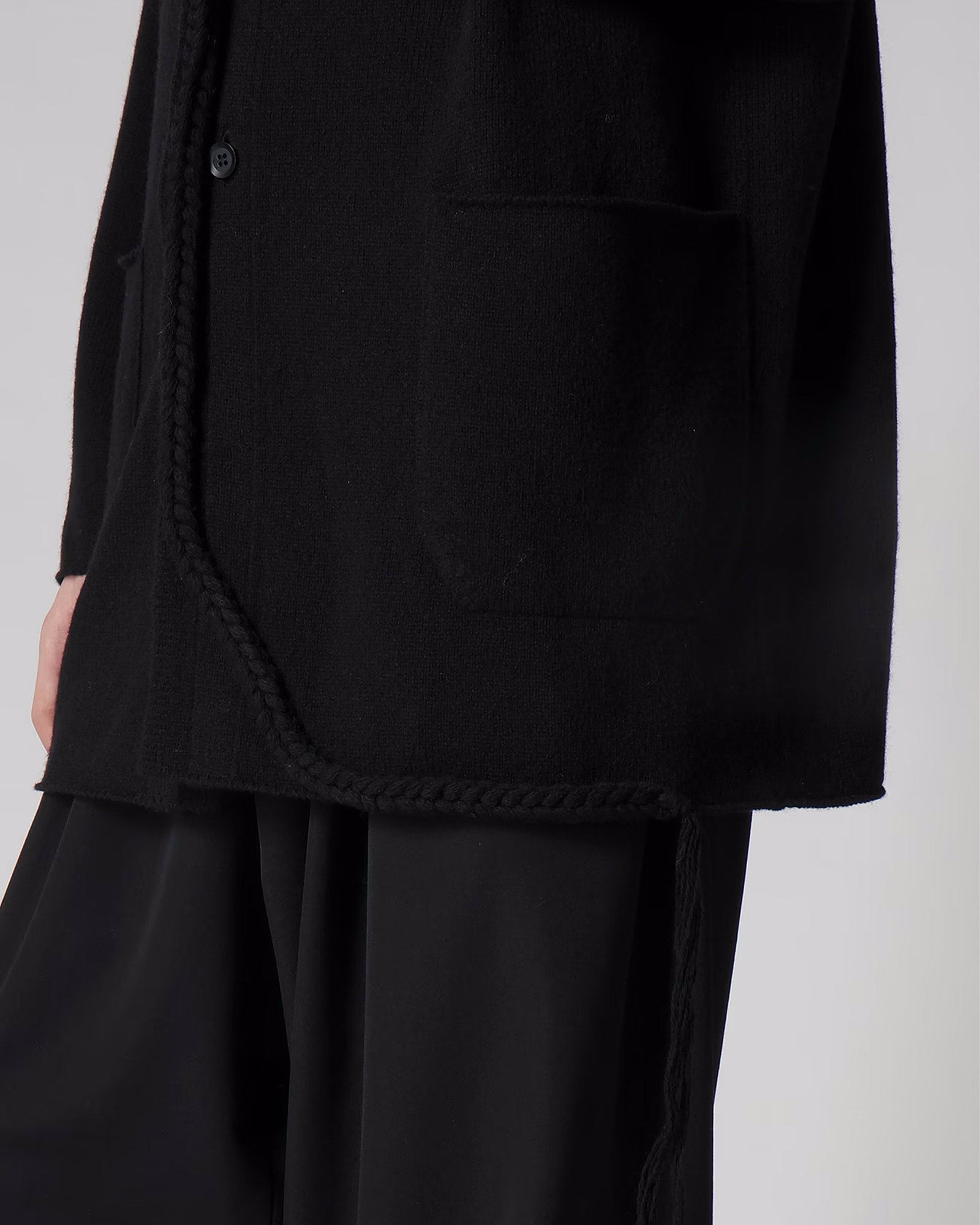 Yohji Yamamoto・ヨウジ ヤマモト - ジャケット 7G1P PLAIN STITCH WITH STRING STRING DETAIL JACKET