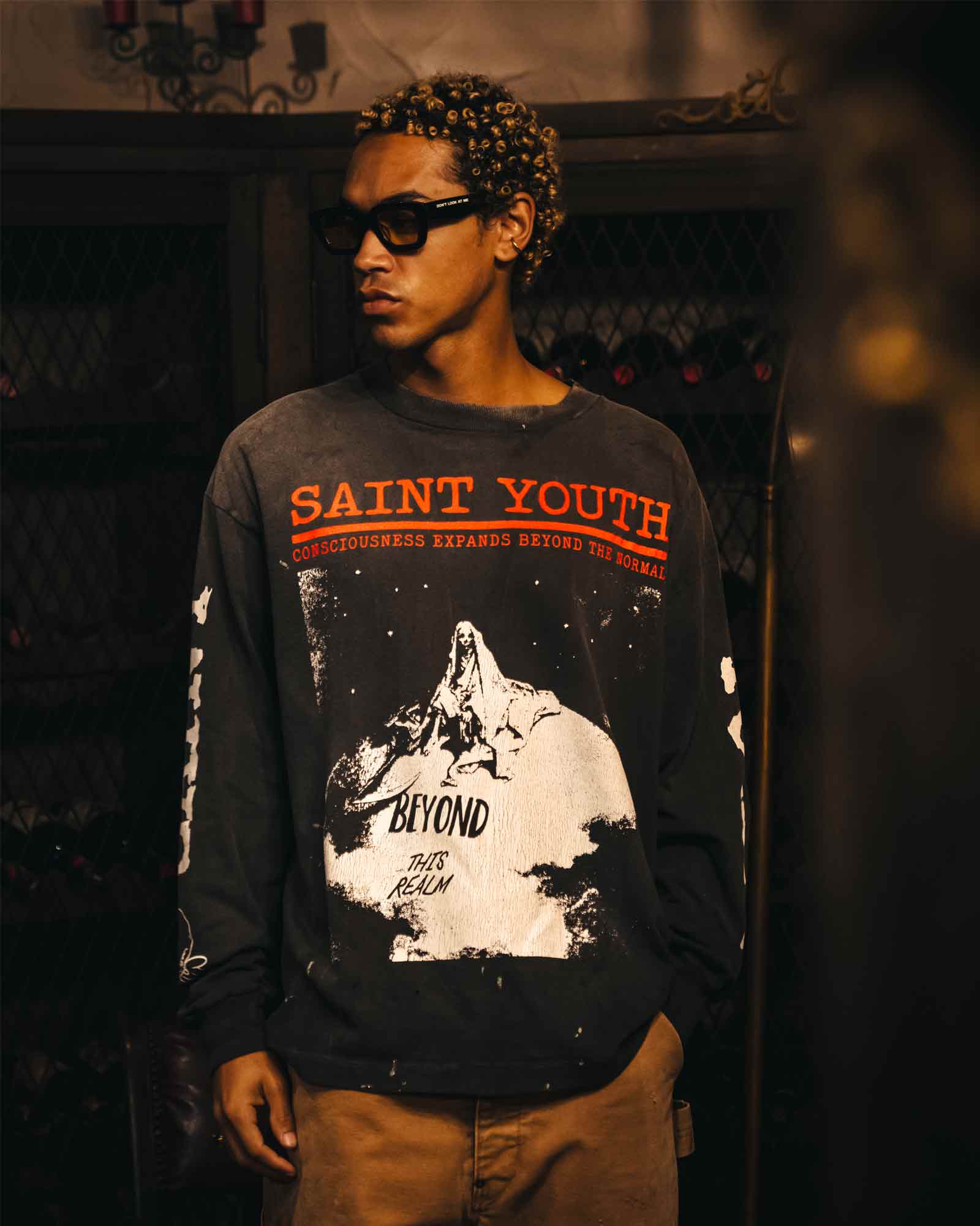 ©SAINT M××××××・セントマイケル - L/S Tシャツ LS TEE/SAINT YOUTH / BLACK