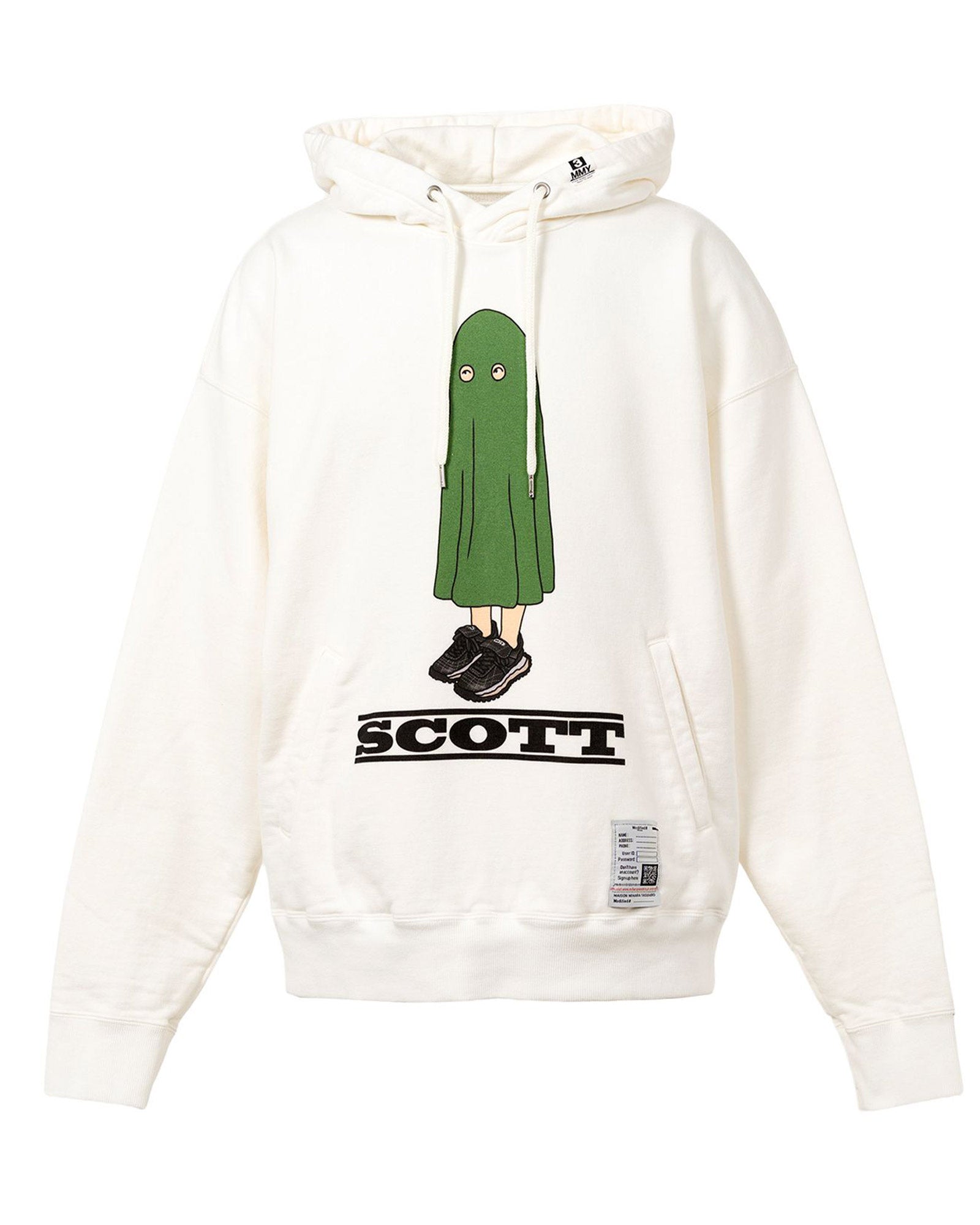 MIHARA YASUHIRO (ミハラヤスヒロ) SCOTT PRINTED HOODIE / WHITE MIHARA YASUHIRO (ミハラヤスヒロ) SCOTT PRINTED HOODIE / WHITE