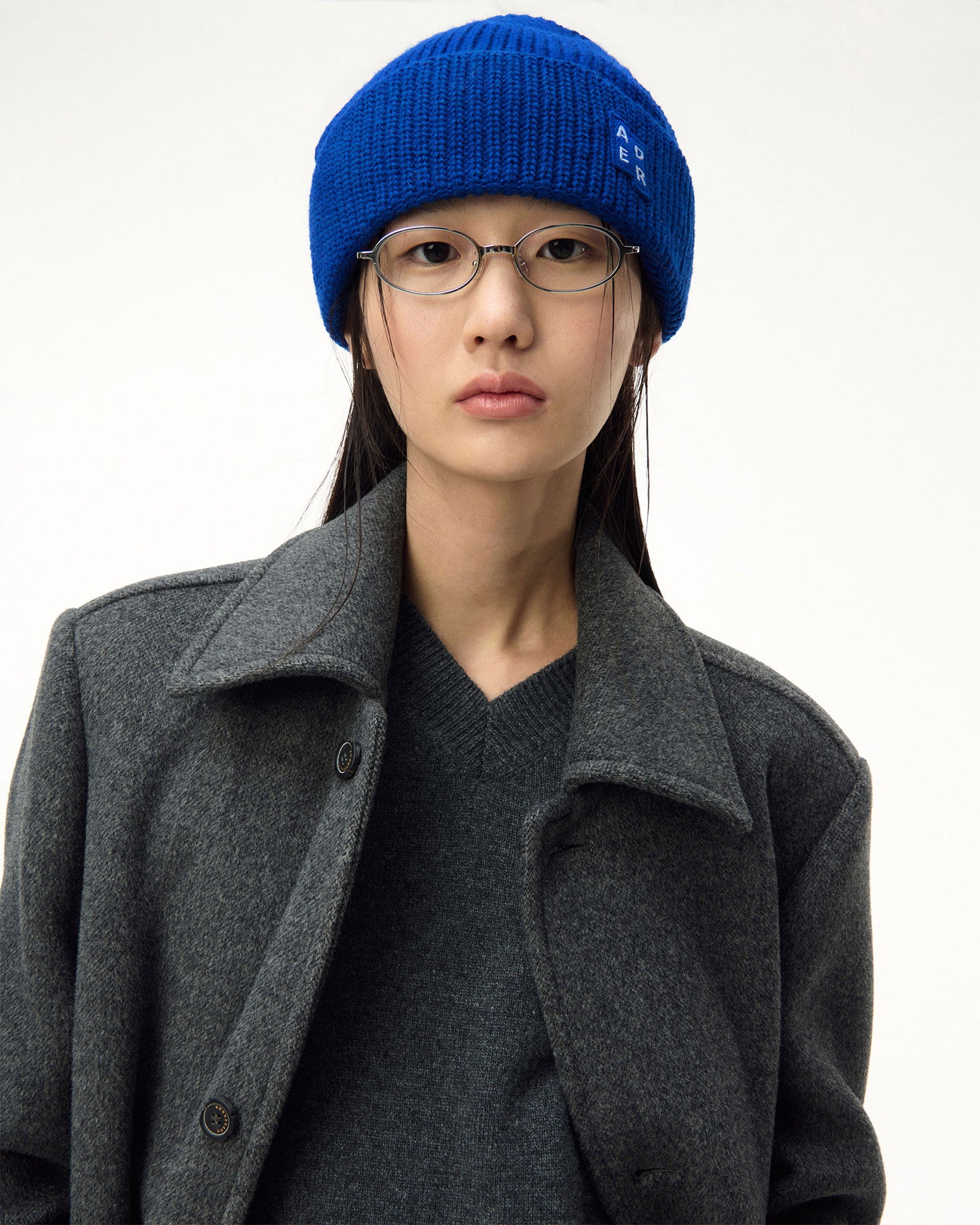 Ader Error・アーダーエラー - ニットキャップ・ビーニー BL TAG BEANIE / BLUE