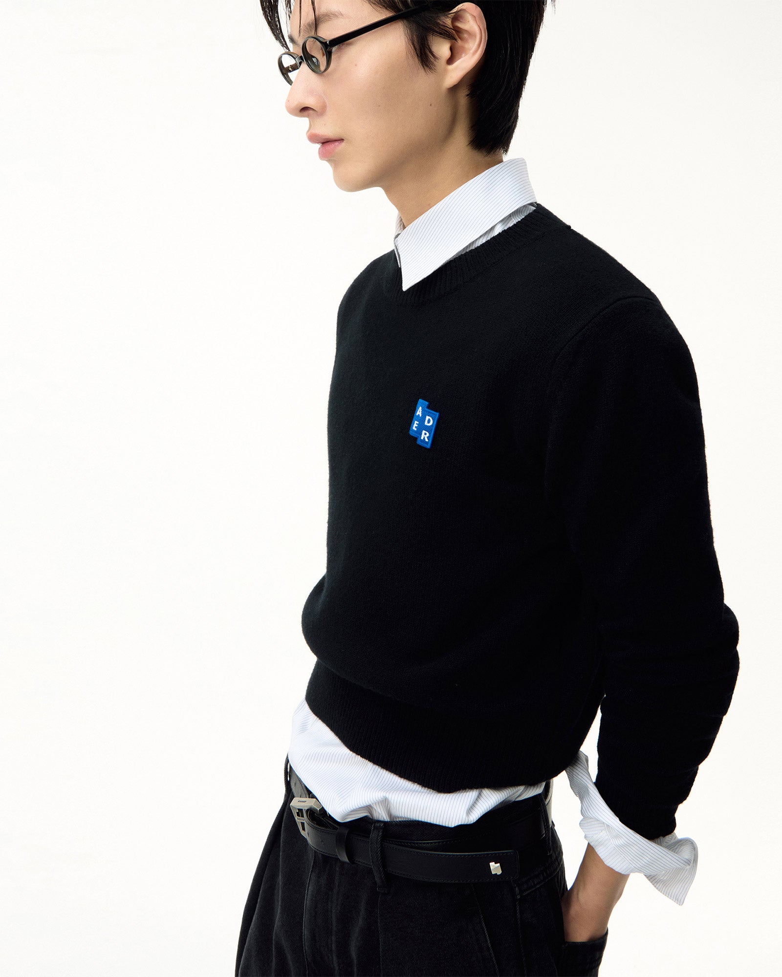 Ader Error・アーダーエラー - ニット・セーター BL TAG KNIT / BLACK