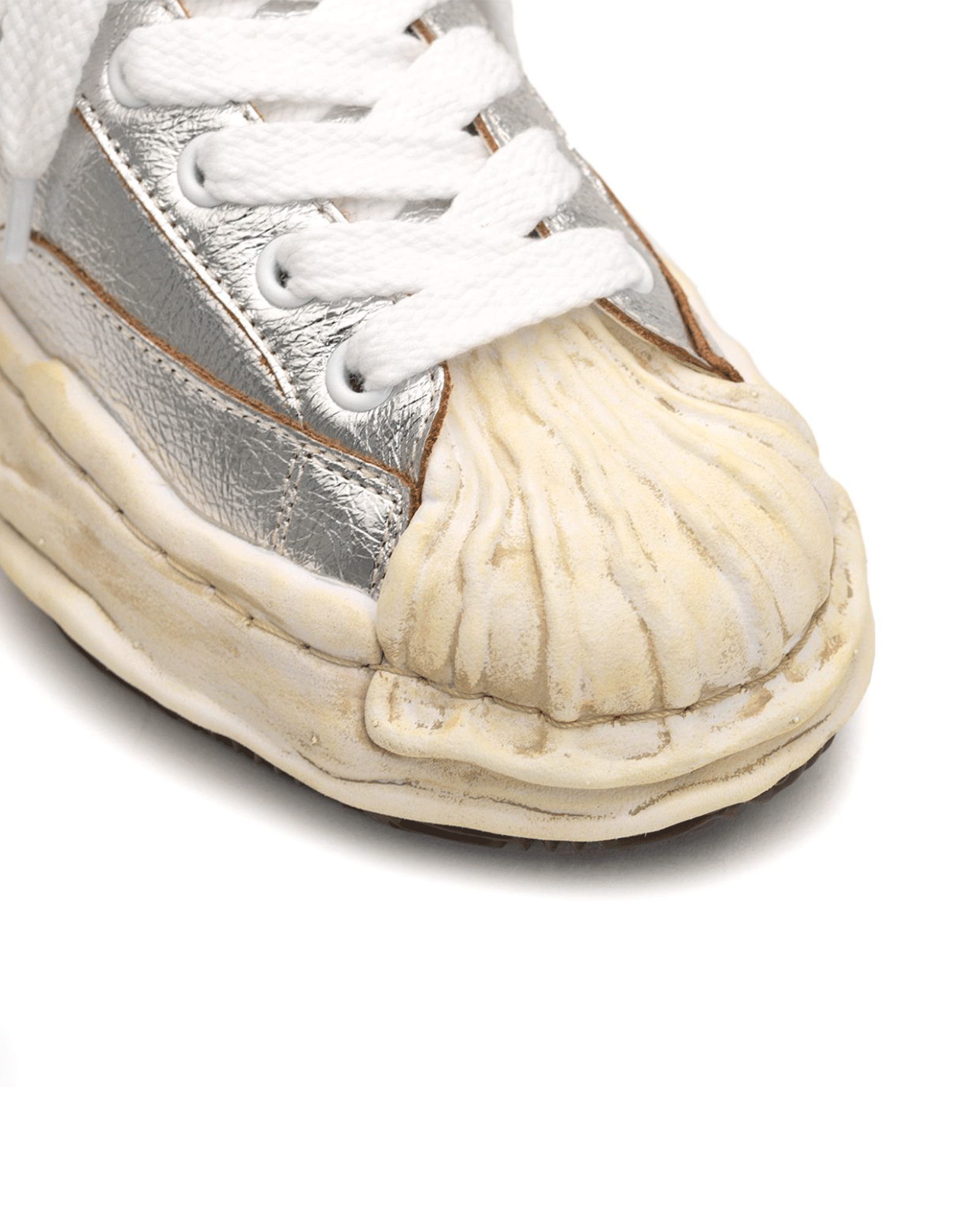 MIHARA YASUHIRO・ミハラヤスヒロ - ローカットスニーカー BLAKEY / ORIGINAL SOLE WRINKLED LEATHER LOW-TOP SNEAKER /  SILVER