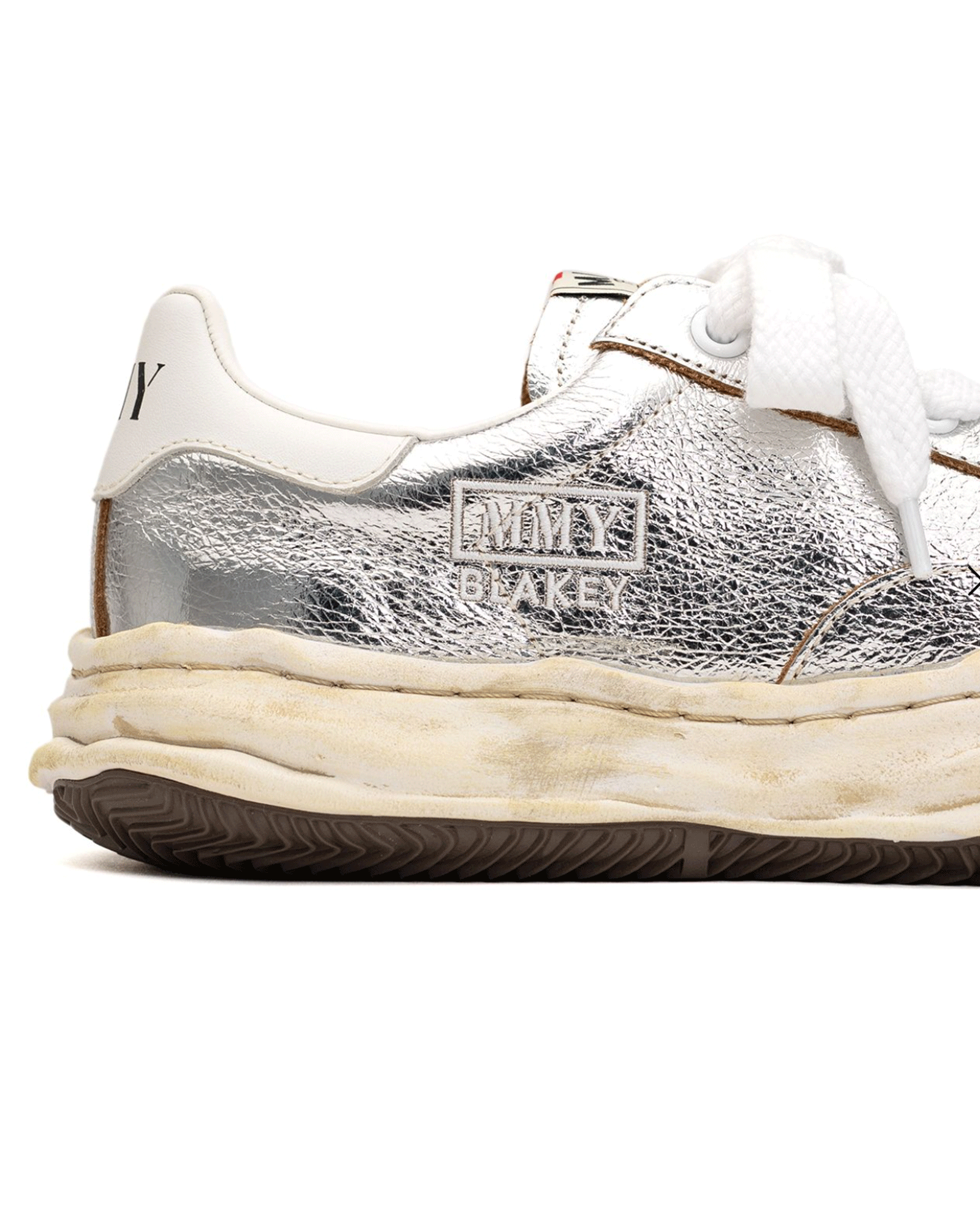 MIHARA YASUHIRO・ミハラヤスヒロ - ローカットスニーカー BLAKEY / ORIGINAL SOLE WRINKLED LEATHER LOW-TOP SNEAKER /  SILVER