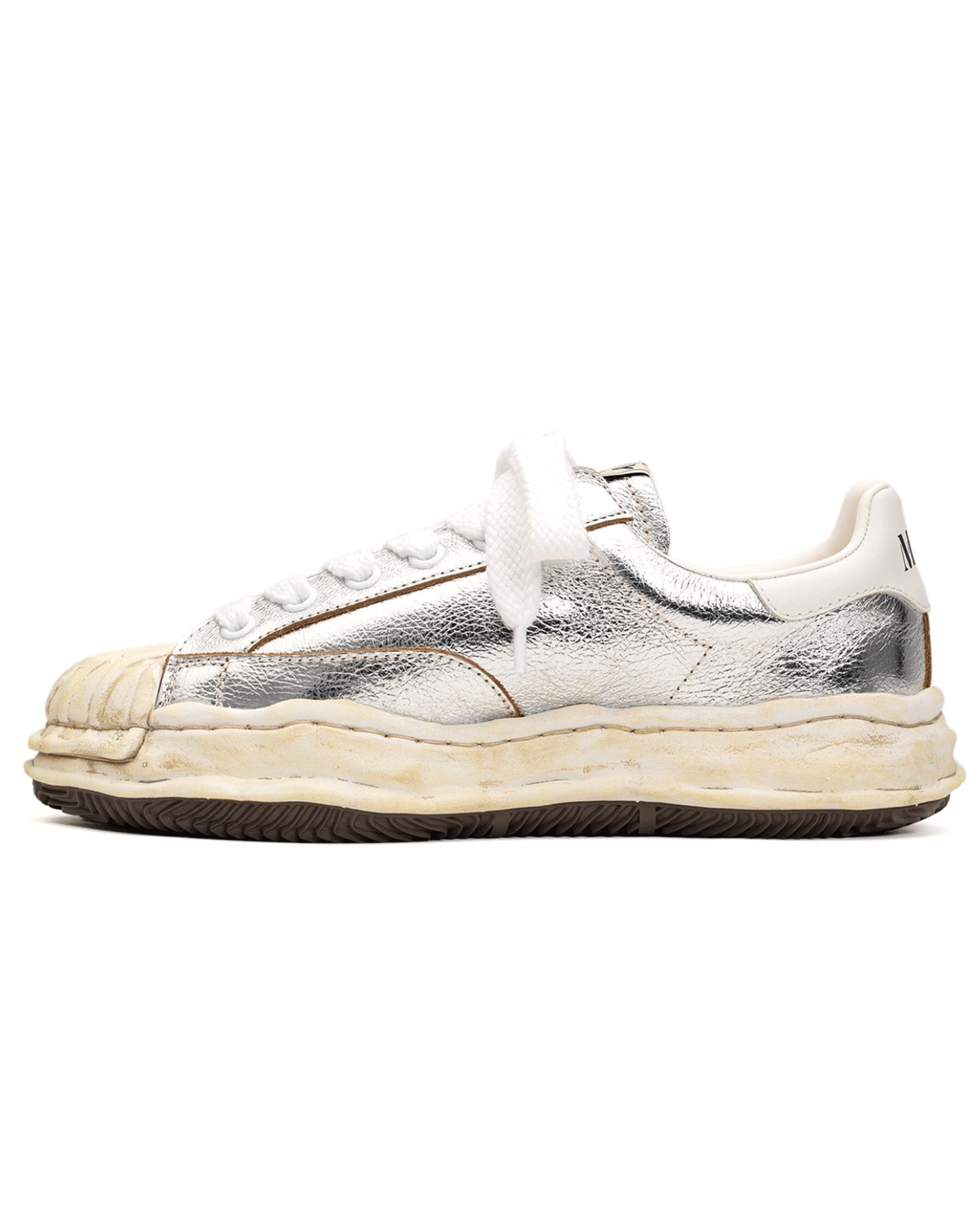 MIHARA YASUHIRO・ミハラヤスヒロ - ローカットスニーカー BLAKEY / ORIGINAL SOLE WRINKLED LEATHER LOW-TOP SNEAKER /  SILVER