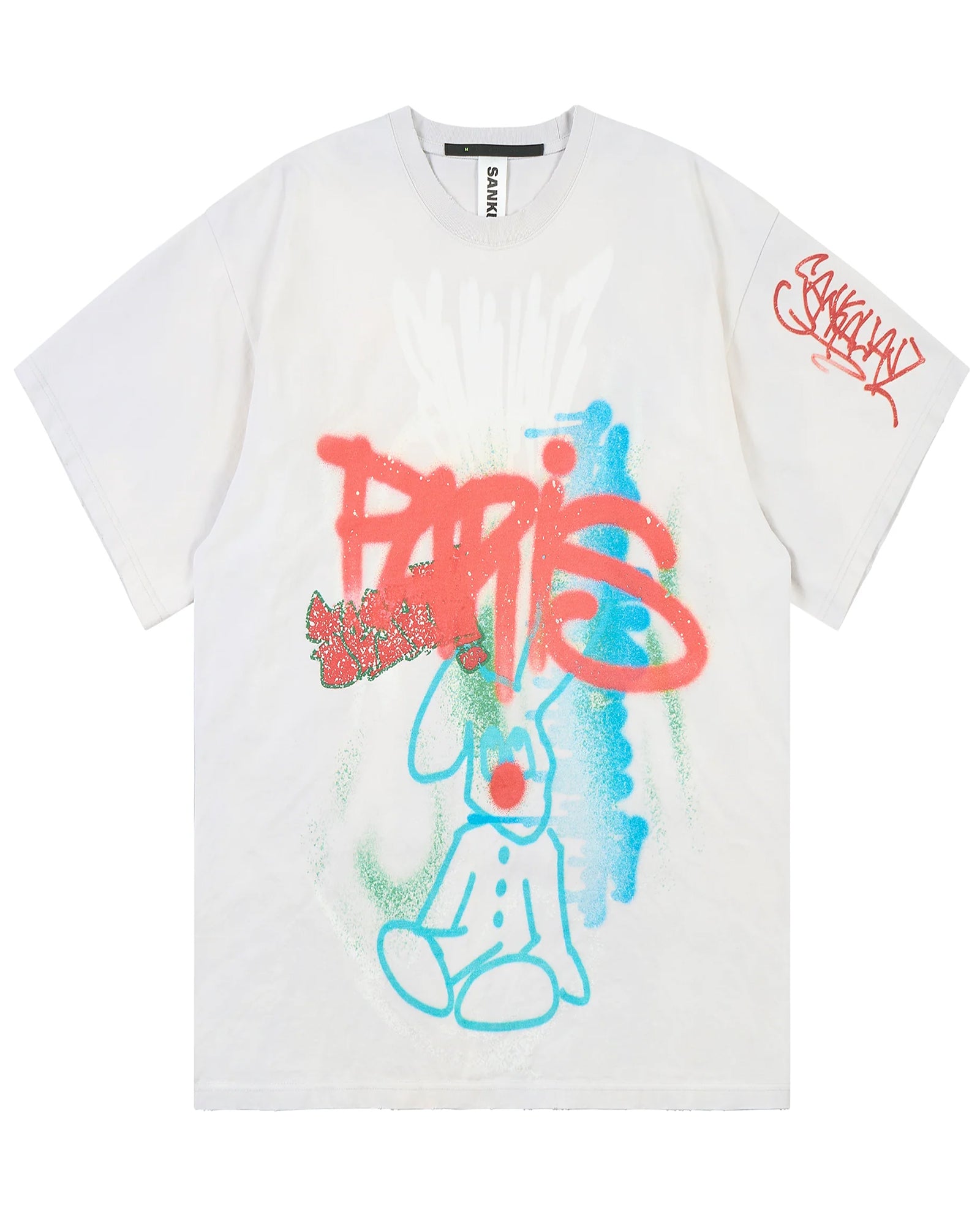 BUMPY GRAFFITI LOOSE SHORT-SLEEVE TEE / WHITE