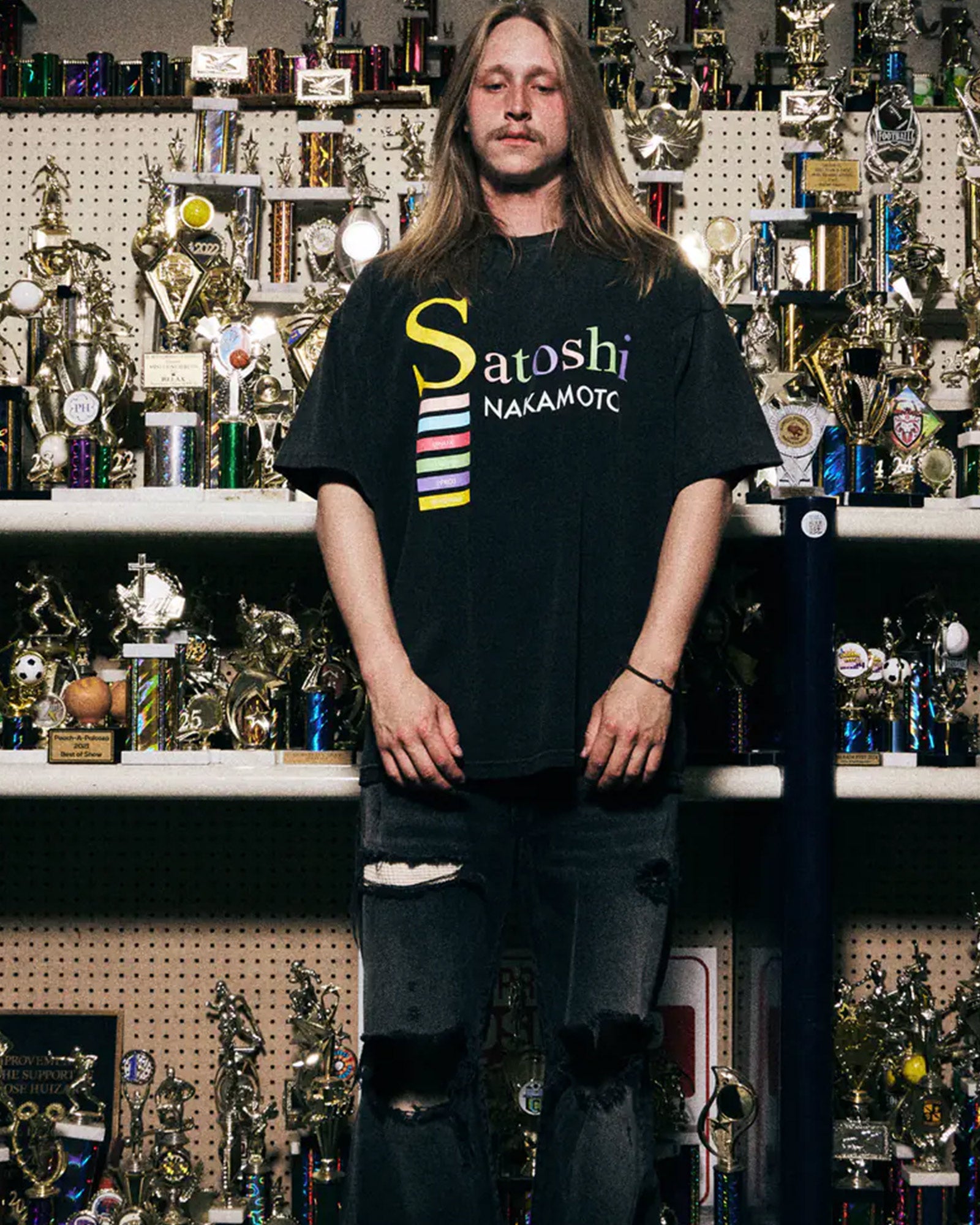 SATOSHI NAKAMOTO・サトシナカモト - Tシャツ・カットソー BEST CODE TEE / WASHED BLACK