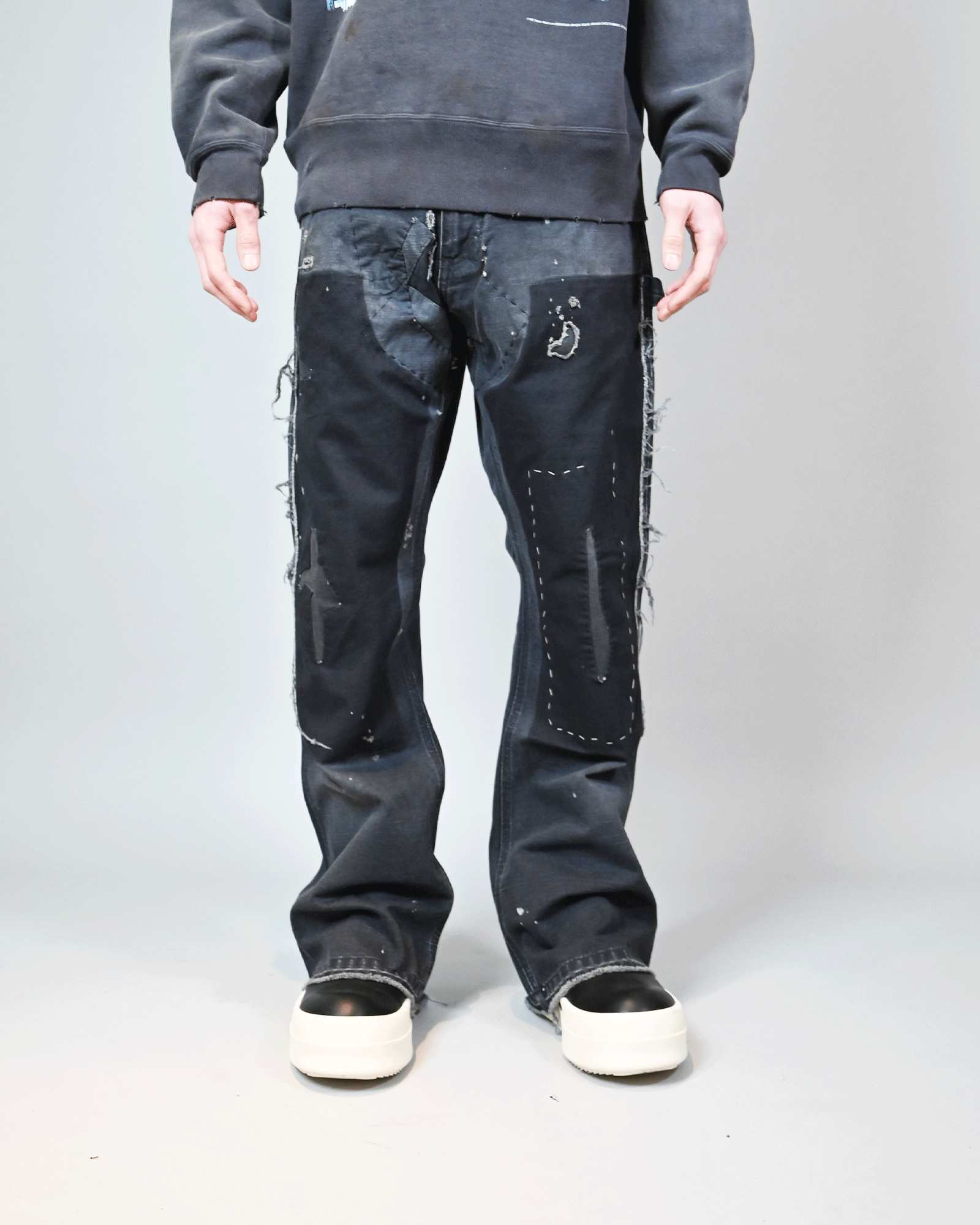 ©SAINT M××××××・セントマイケル - デニムパンツ DOUBLE KNEE/DACK / BLACK