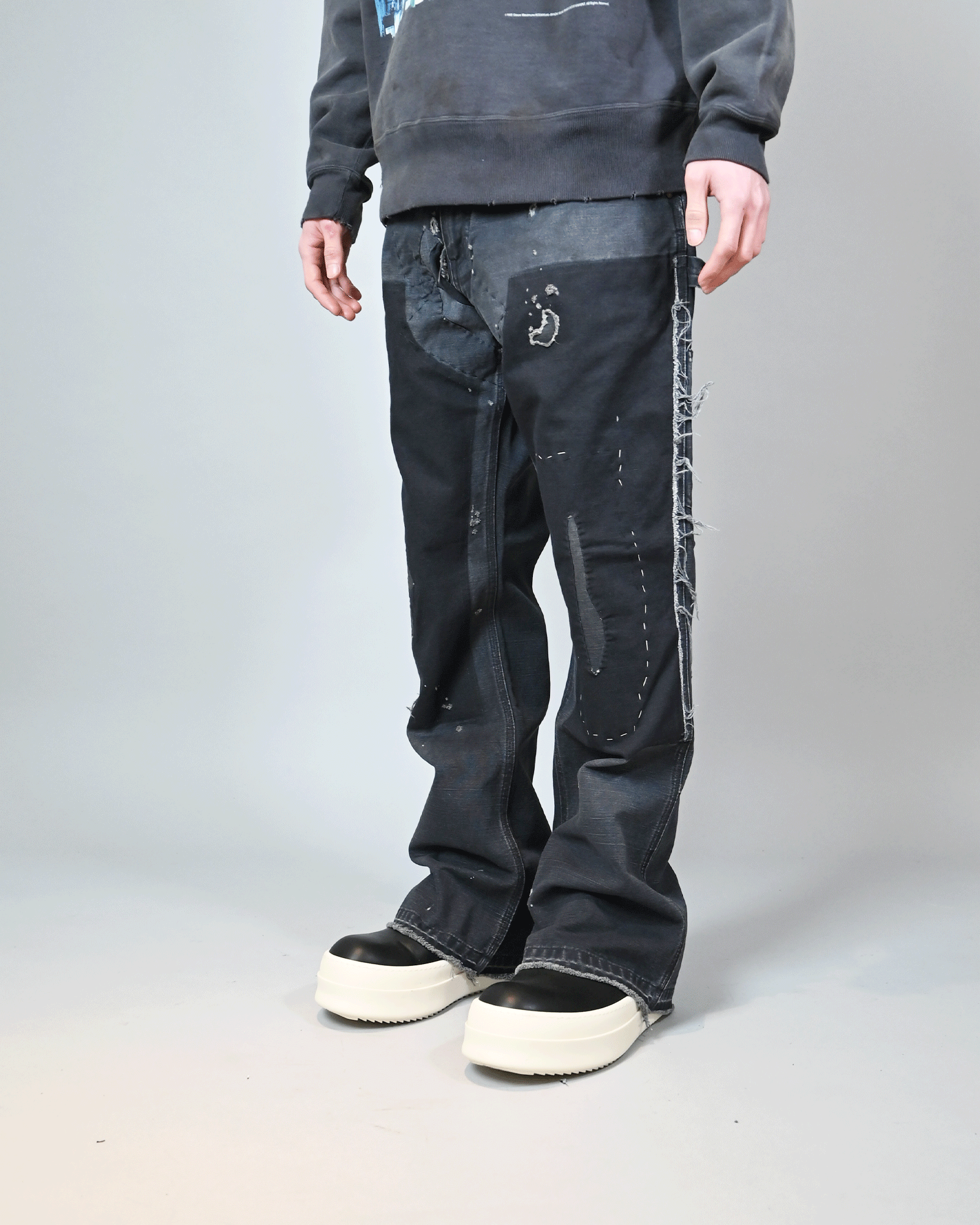 ©SAINT M××××××・セントマイケル - デニムパンツ DOUBLE KNEE/DACK / BLACK