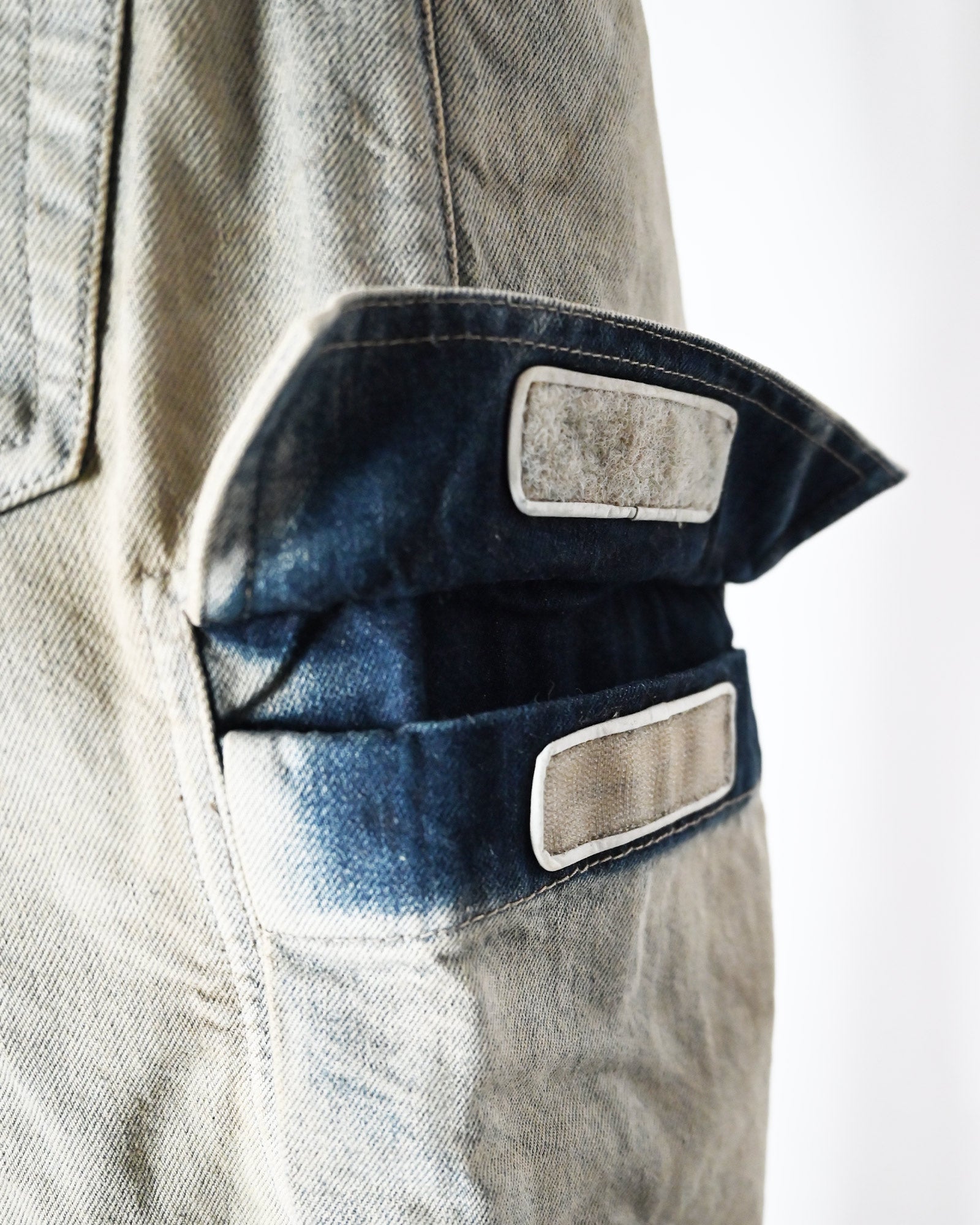 RICK OWENS DRKSHDW・リックオウエンス ダークシャドウ - デニムパンツ PANTALONI IN DENIM - DOUBLE CARGO JEANS / MINERAL PEARL