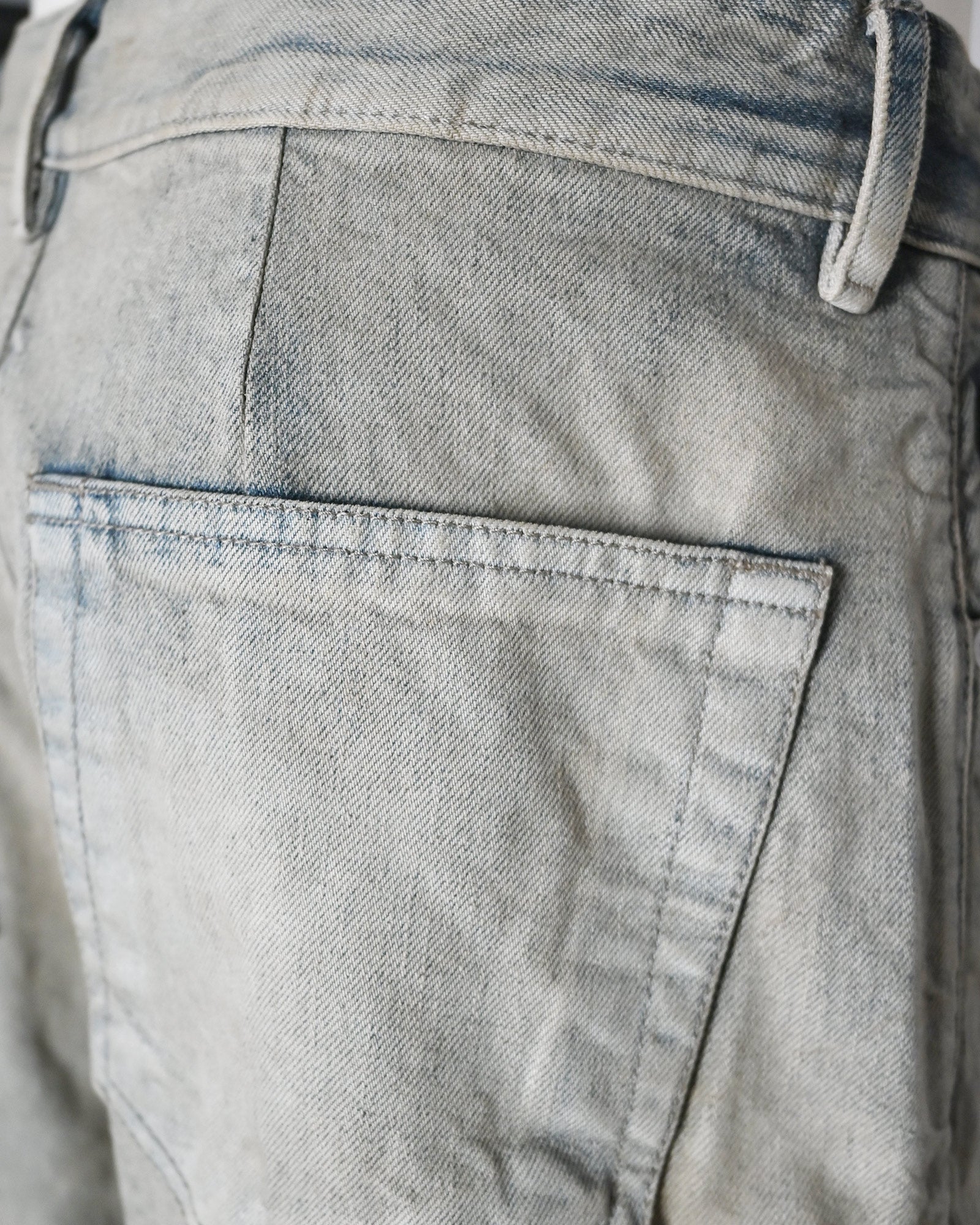 RICK OWENS DRKSHDW・リックオウエンス ダークシャドウ - デニムパンツ PANTALONI IN DENIM - DOUBLE CARGO JEANS / MINERAL PEARL