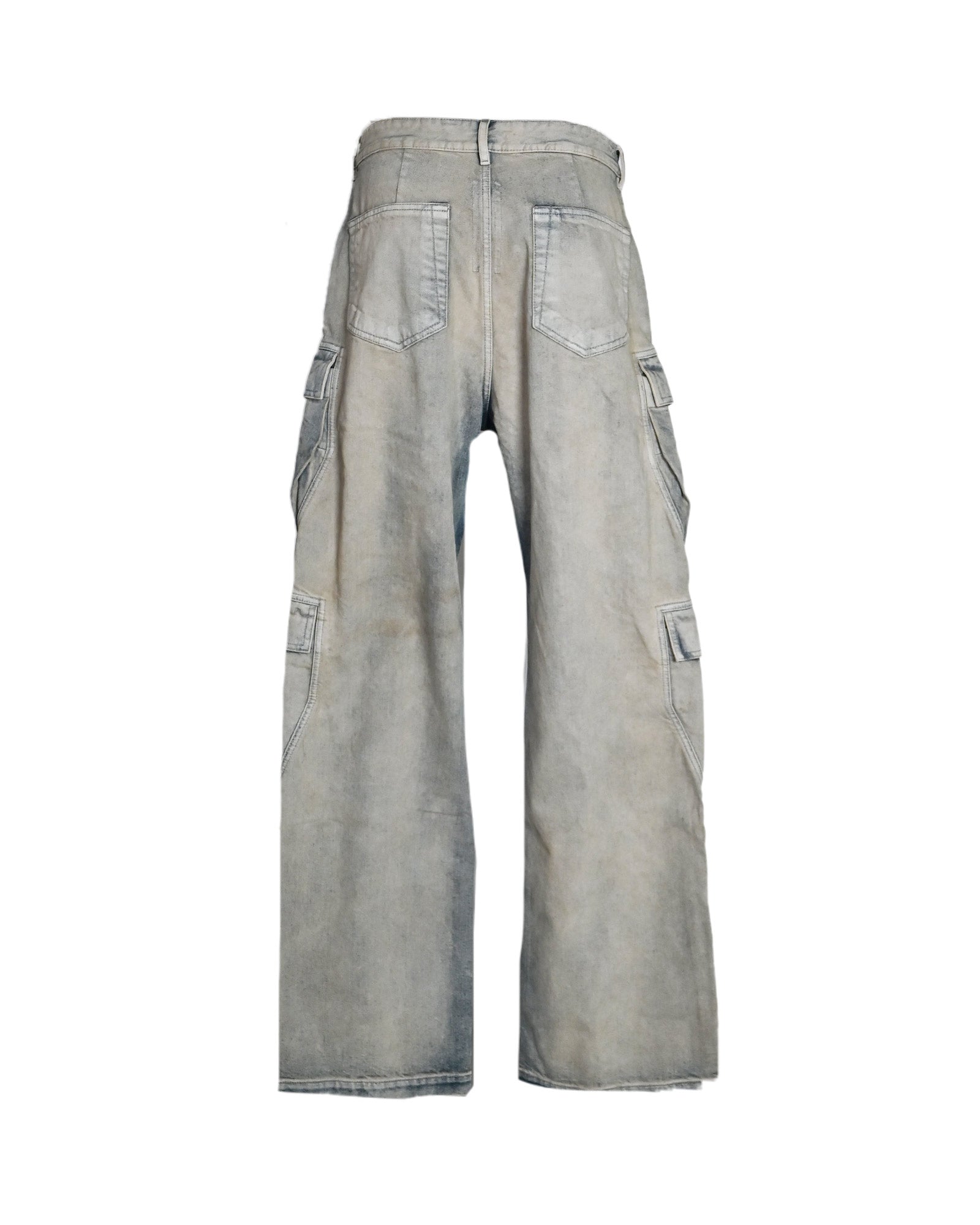 RICK OWENS DRKSHDW・リックオウエンス ダークシャドウ - デニムパンツ PANTALONI IN DENIM - DOUBLE CARGO JEANS / MINERAL PEARL
