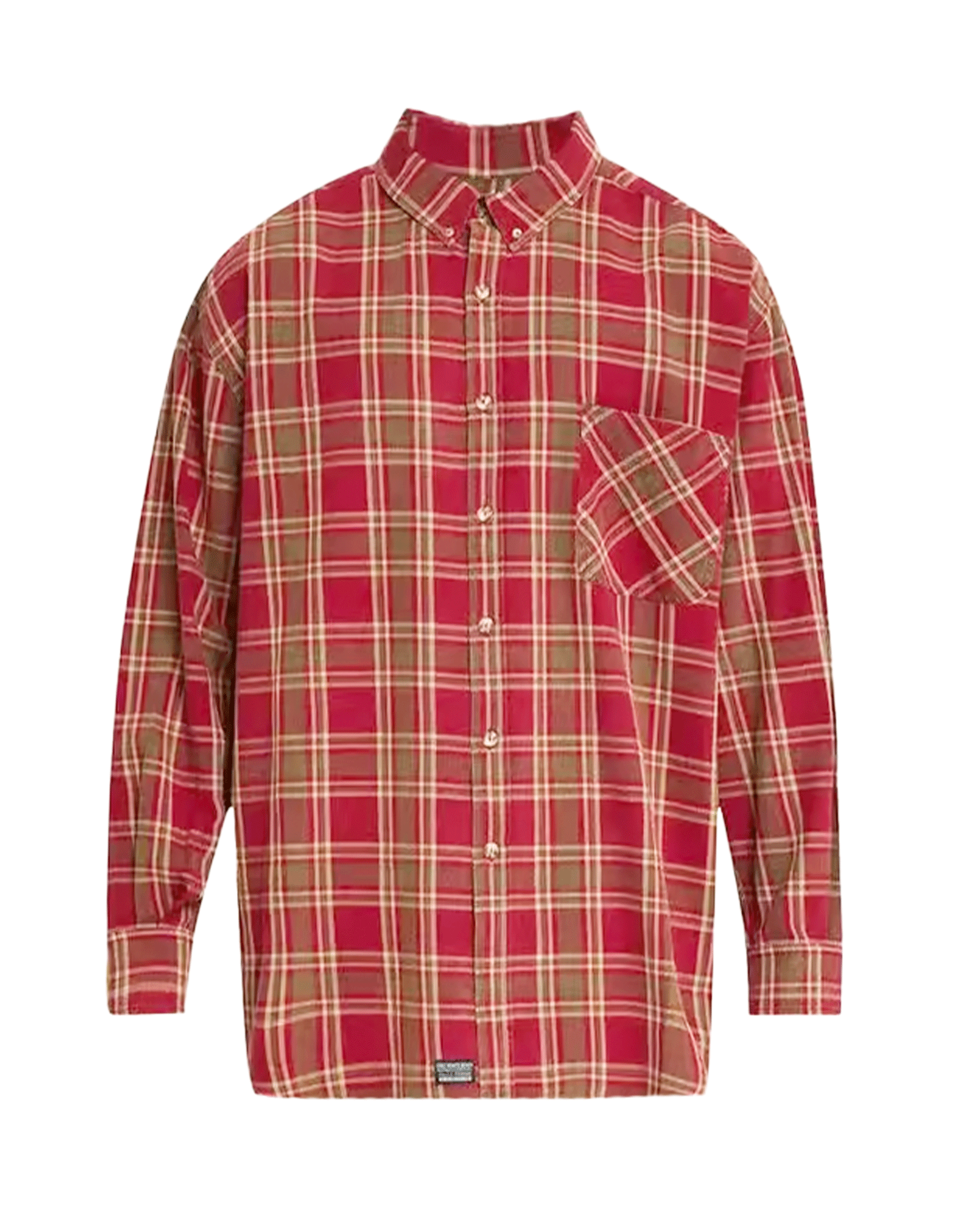 ERL・E.R.L. -  UNISEX PLAID LS SHIRT WOVEN / RED PLAID