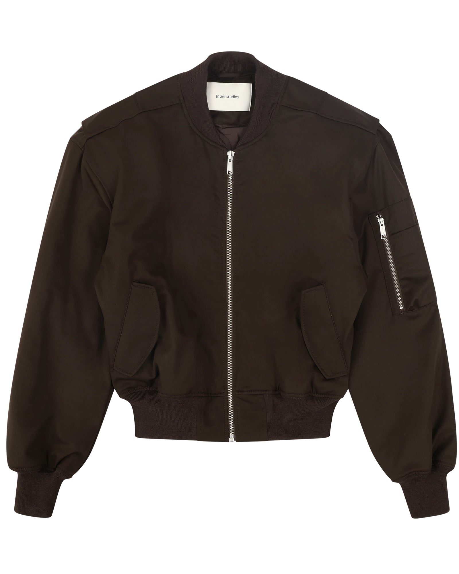 CROPPED BROAD BOMBER SUITING / BROWN