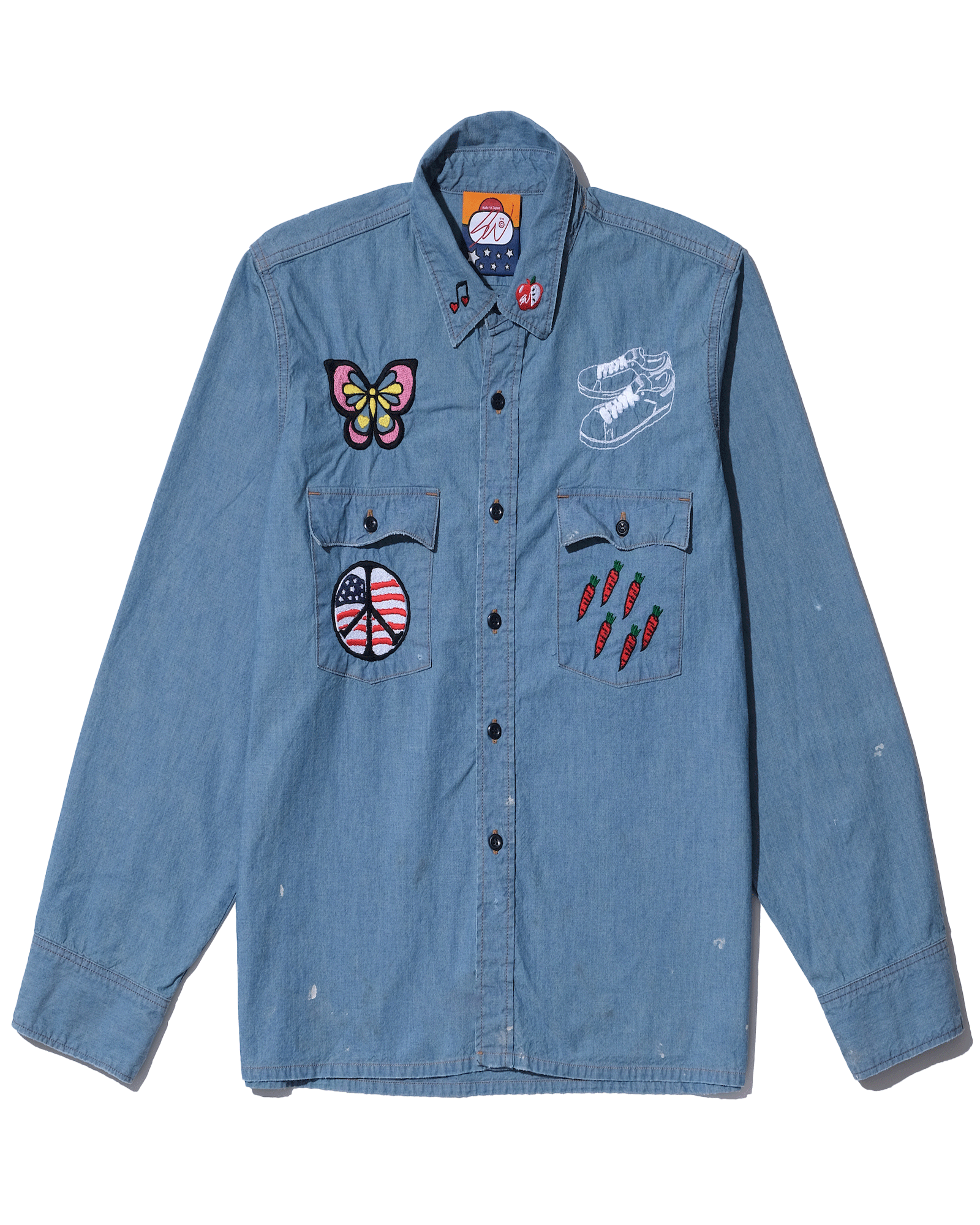 EMBROIDERY CHAMBRAY SHIRTS / BLUE