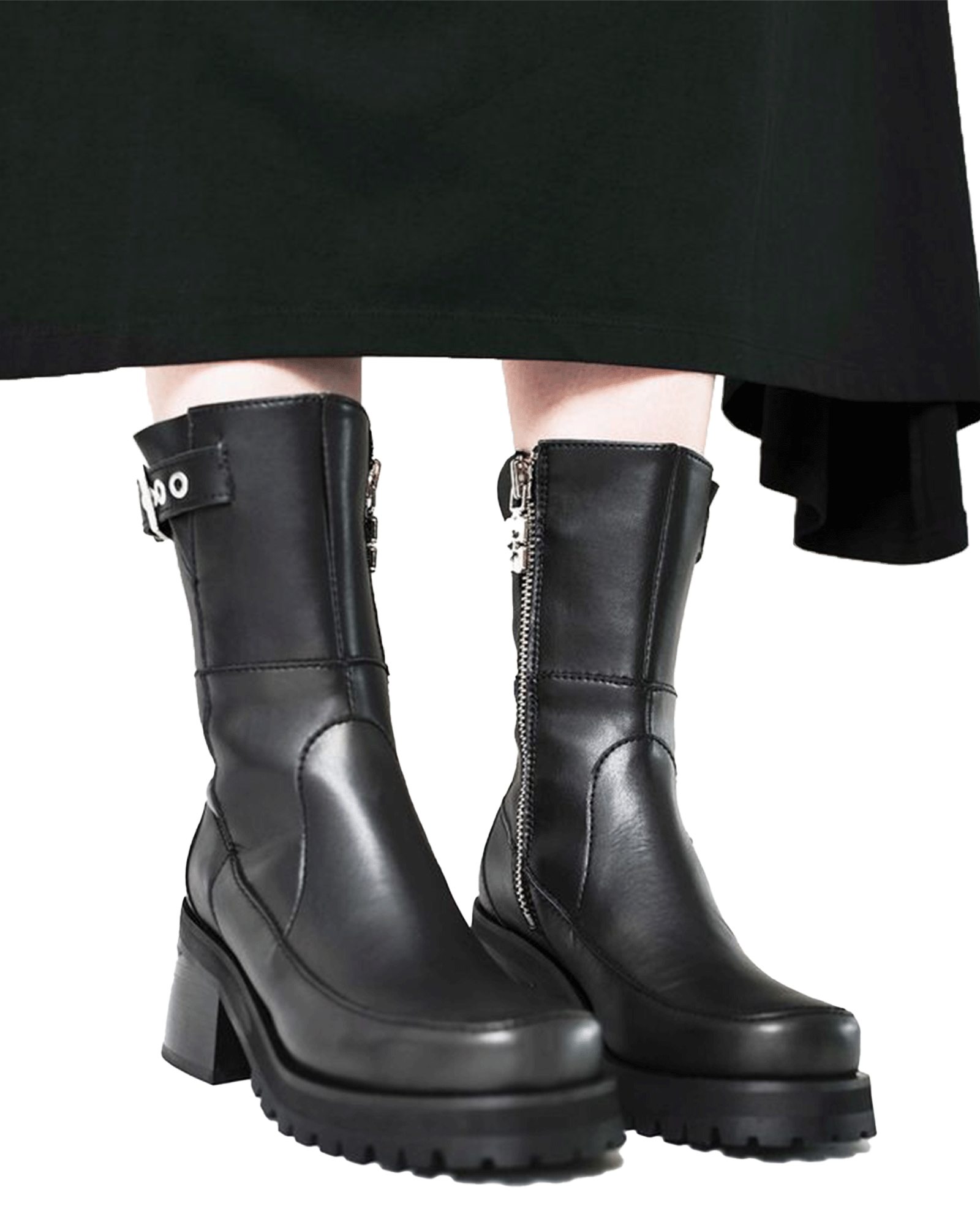 GANNI・Gunny -  FEMININE BUCKLE PLATFORM BOOT / BLACK