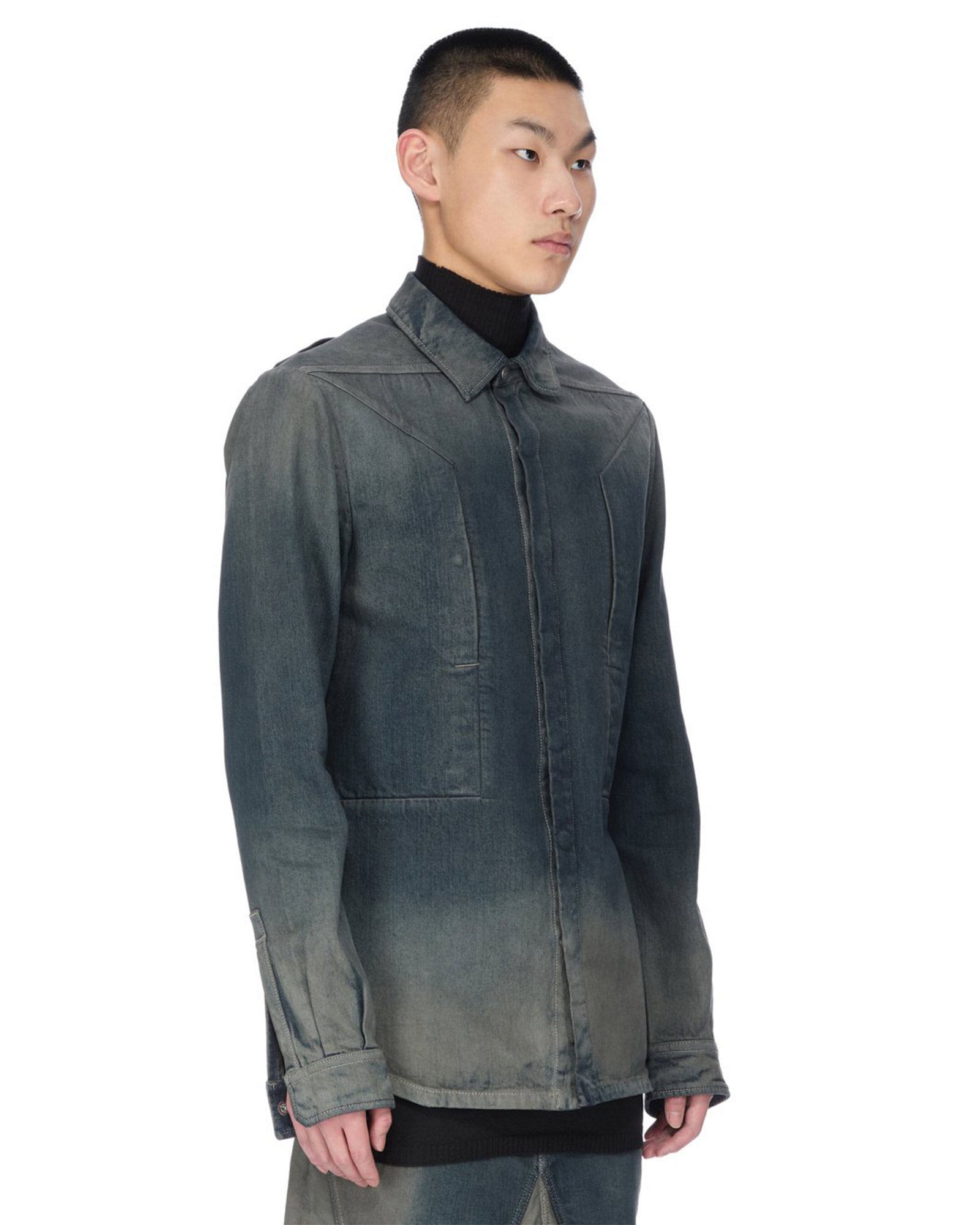 RICK OWENS・リック オウエンス - シャツ FOGPOCKET OUTERSHIRT / DARKDUST DEGRADE