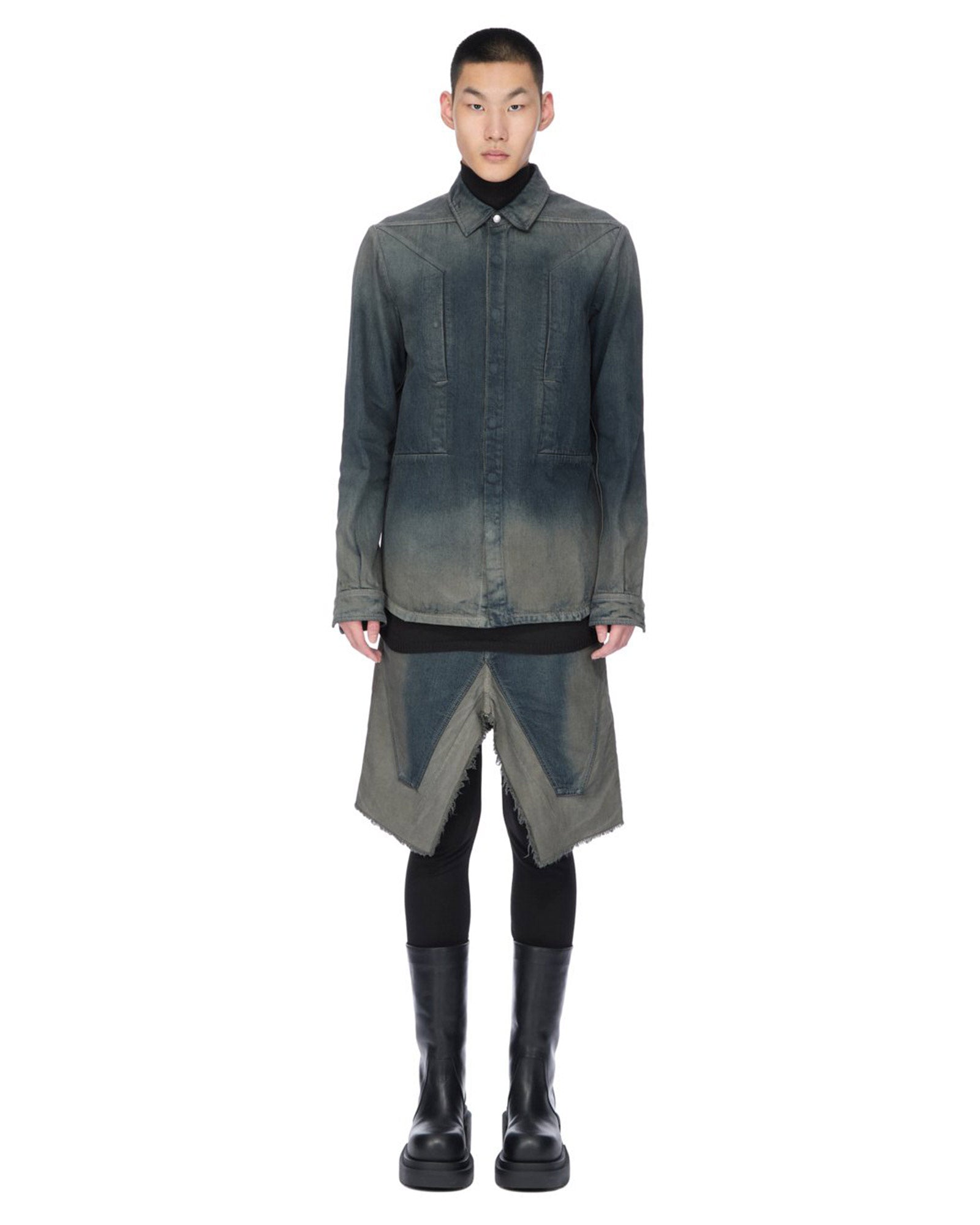 RICK OWENS・リック オウエンス - シャツ FOGPOCKET OUTERSHIRT / DARKDUST DEGRADE
