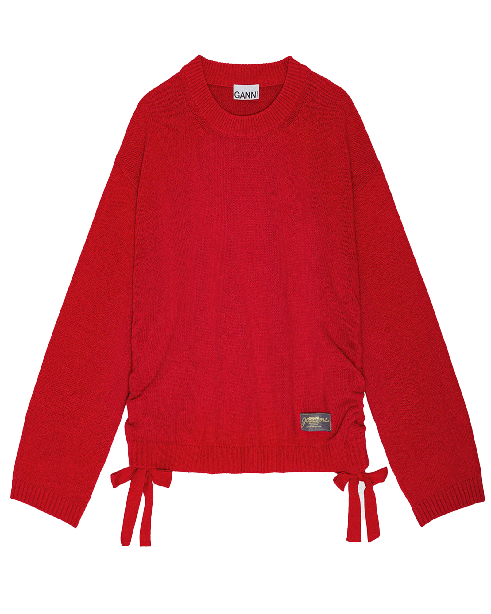 GANNI・Gunny -  FUTURE WOOL MIX OVERSIZED O-NECK / RED
