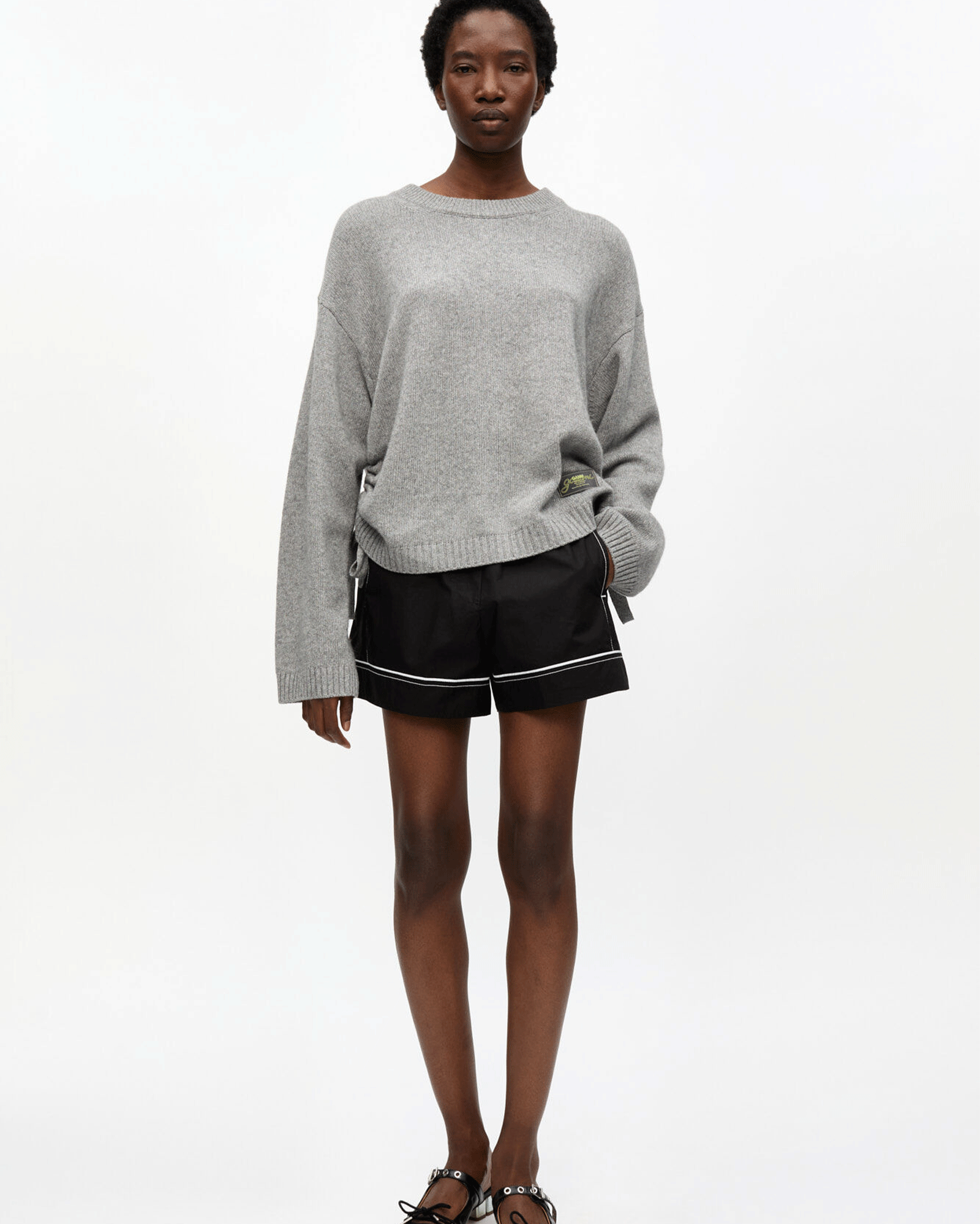 GANNI・Gunny -  FUTURE WOOL MIX OVERSIZED O-NECK / PALOMA MELANGE