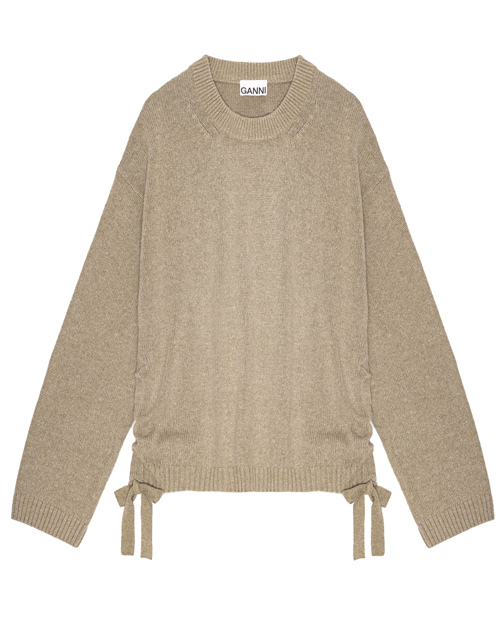 GANNI・Gunny -  FUTURE WOOL MIX OVERSIZED O-NECK / DUSTY OLIVE