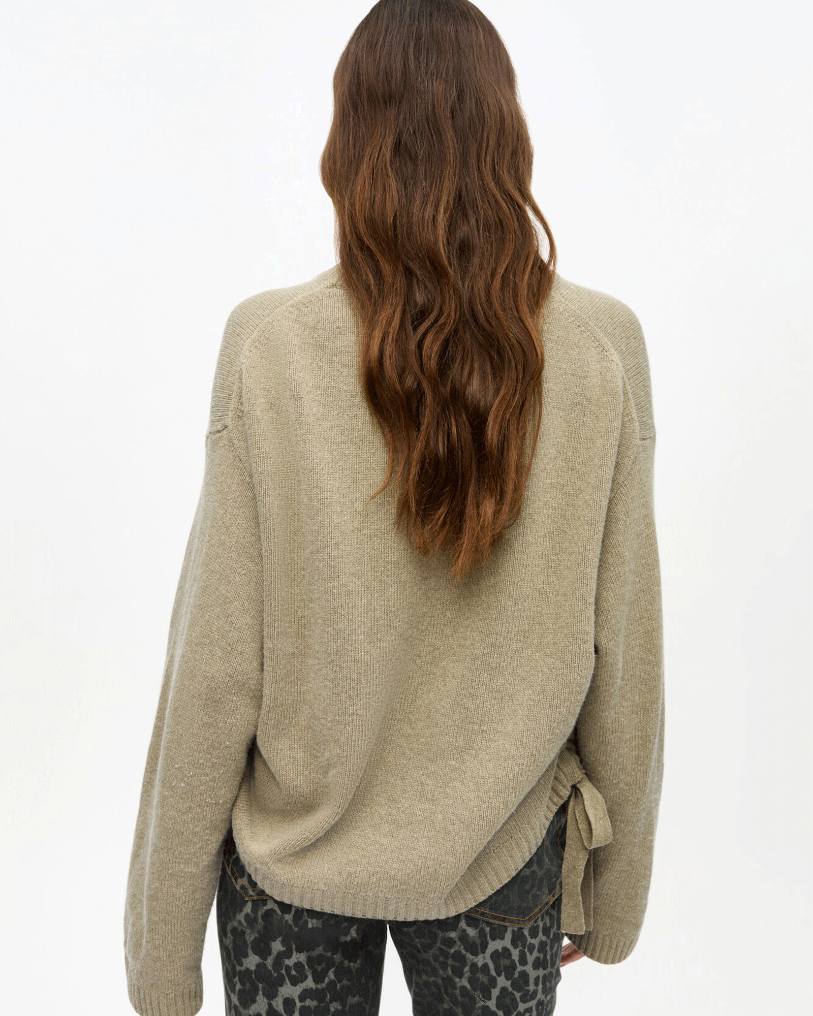 GANNI・Gunny -  FUTURE WOOL MIX OVERSIZED O-NECK / DUSTY OLIVE