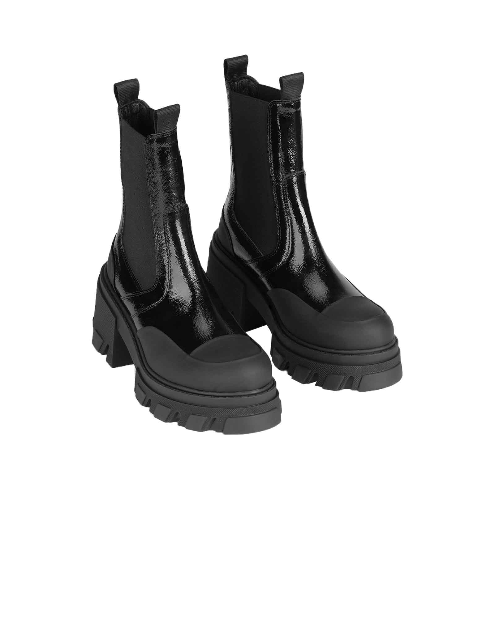 GANNI・Gunny -  CLEATED HEELED MID CHELSEA BOST NAPLACK / BLACK