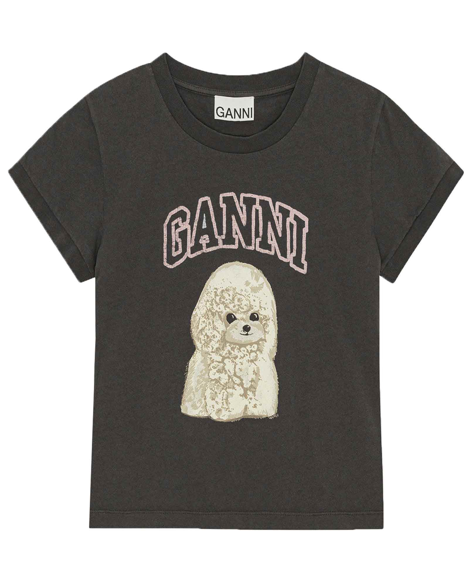 GANNI・ガニー - Tシャツ・カットソー BASIC COTTON JERSEY POODLE BABY FIT T-SHIRT / PHANTOM