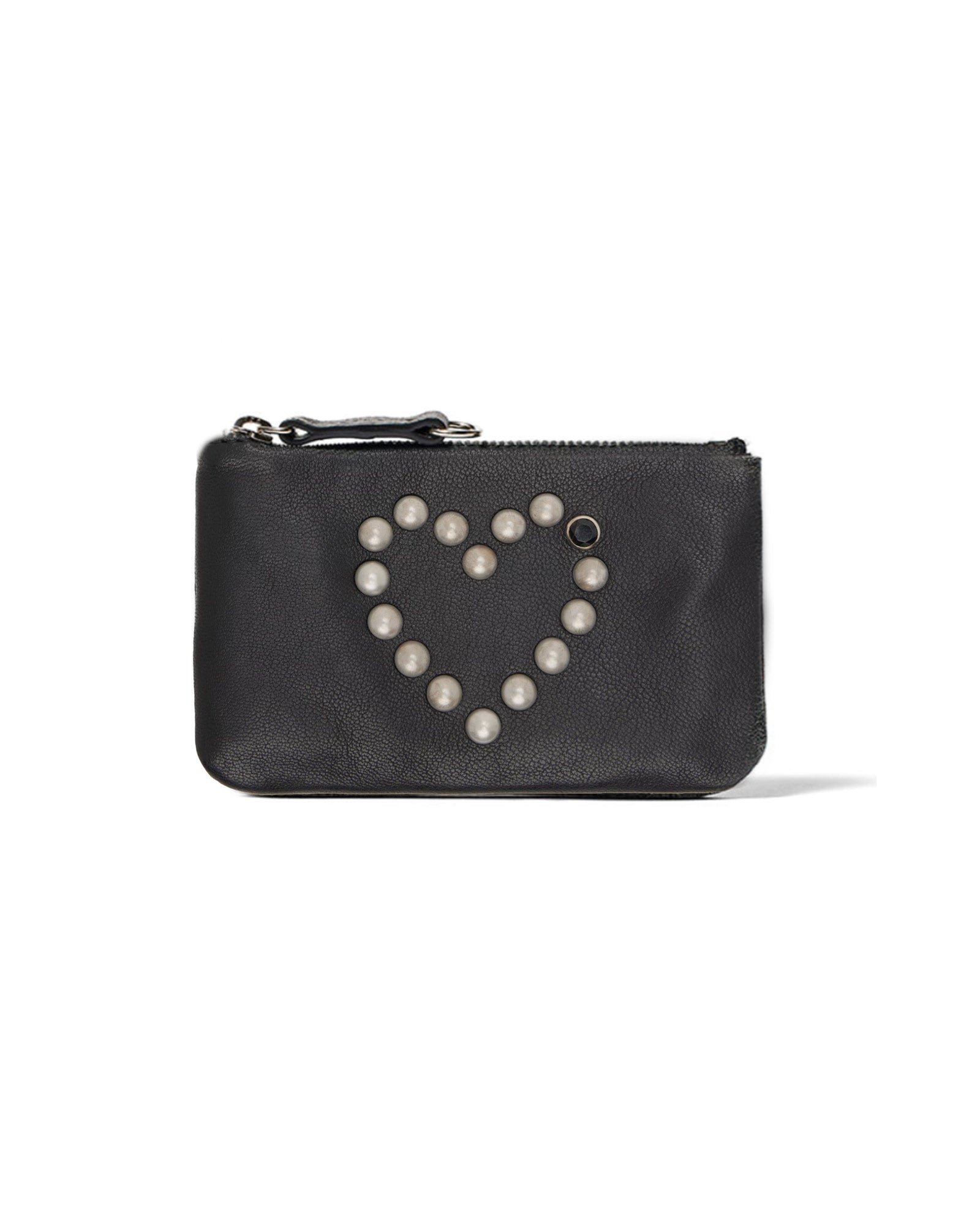 HEART STUD CHAIN WALLET / BLACK