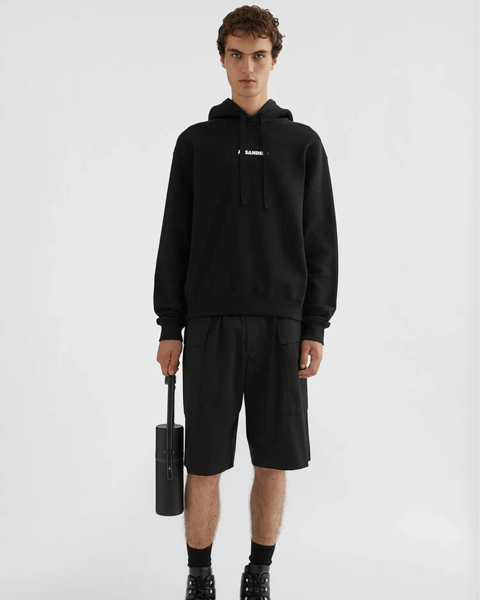 JIL SANDER +・ジルサンダープラス -  SWEATSHIRT W/HOODIE / BLACK