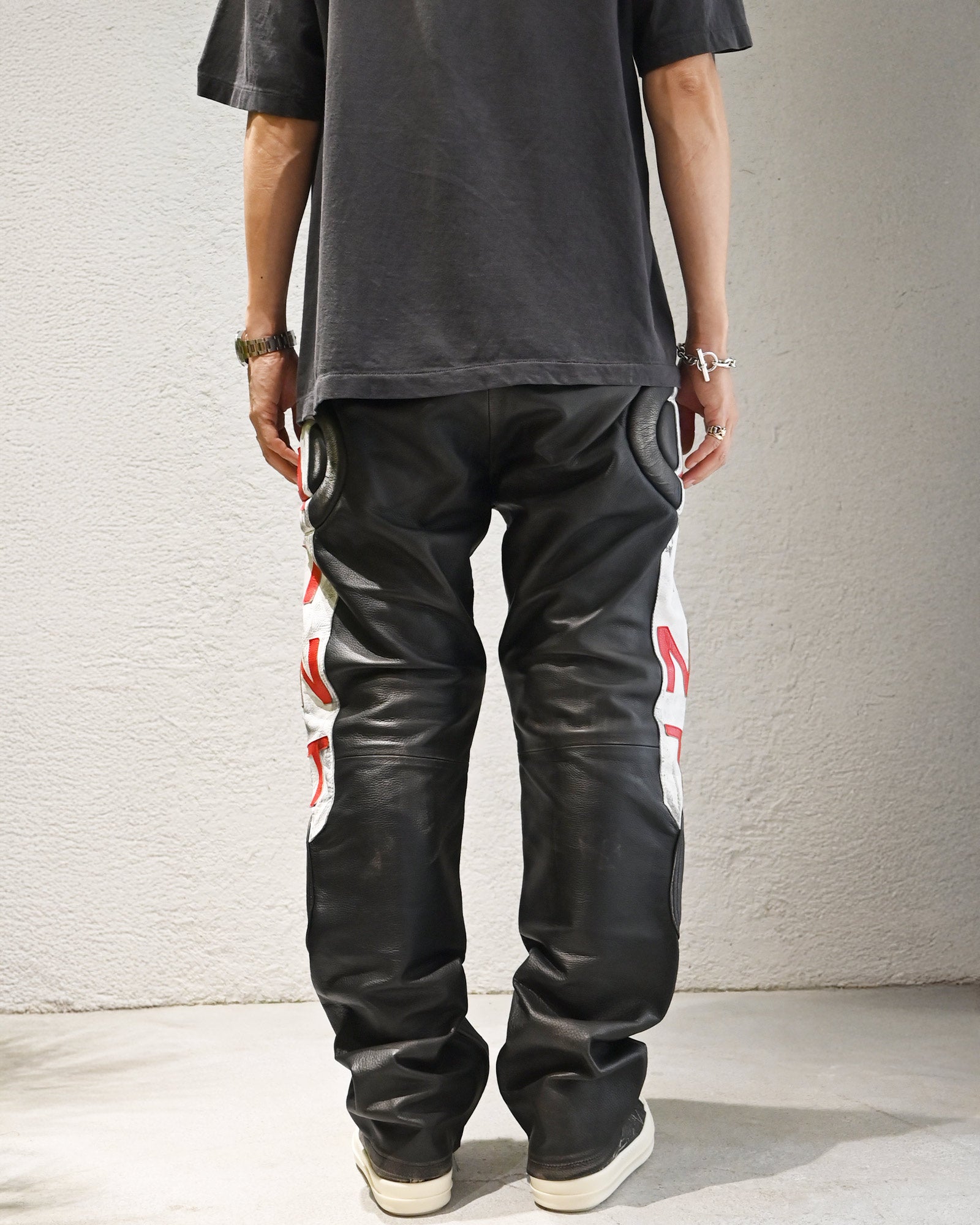 ©SAINT M××××××・セントマイケル - パンツ LEATHER PANTS/RACER / BLACK