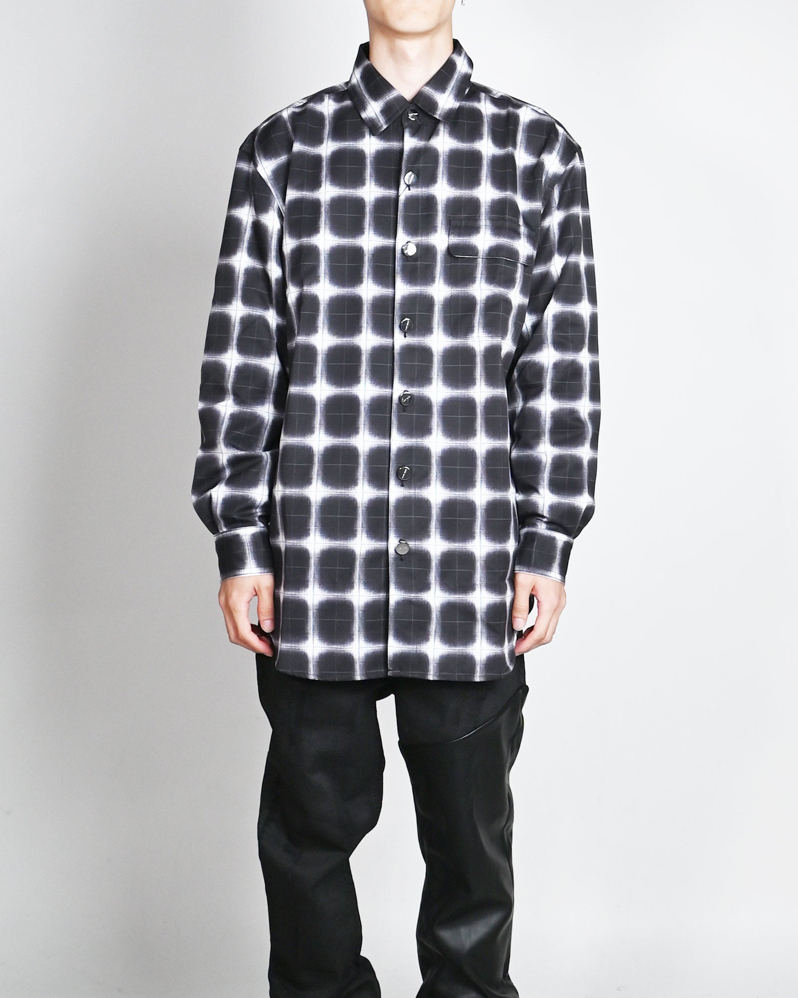 LAST NEST・last nest -  PRINTED FLANNEL SHIRTS / BLACK