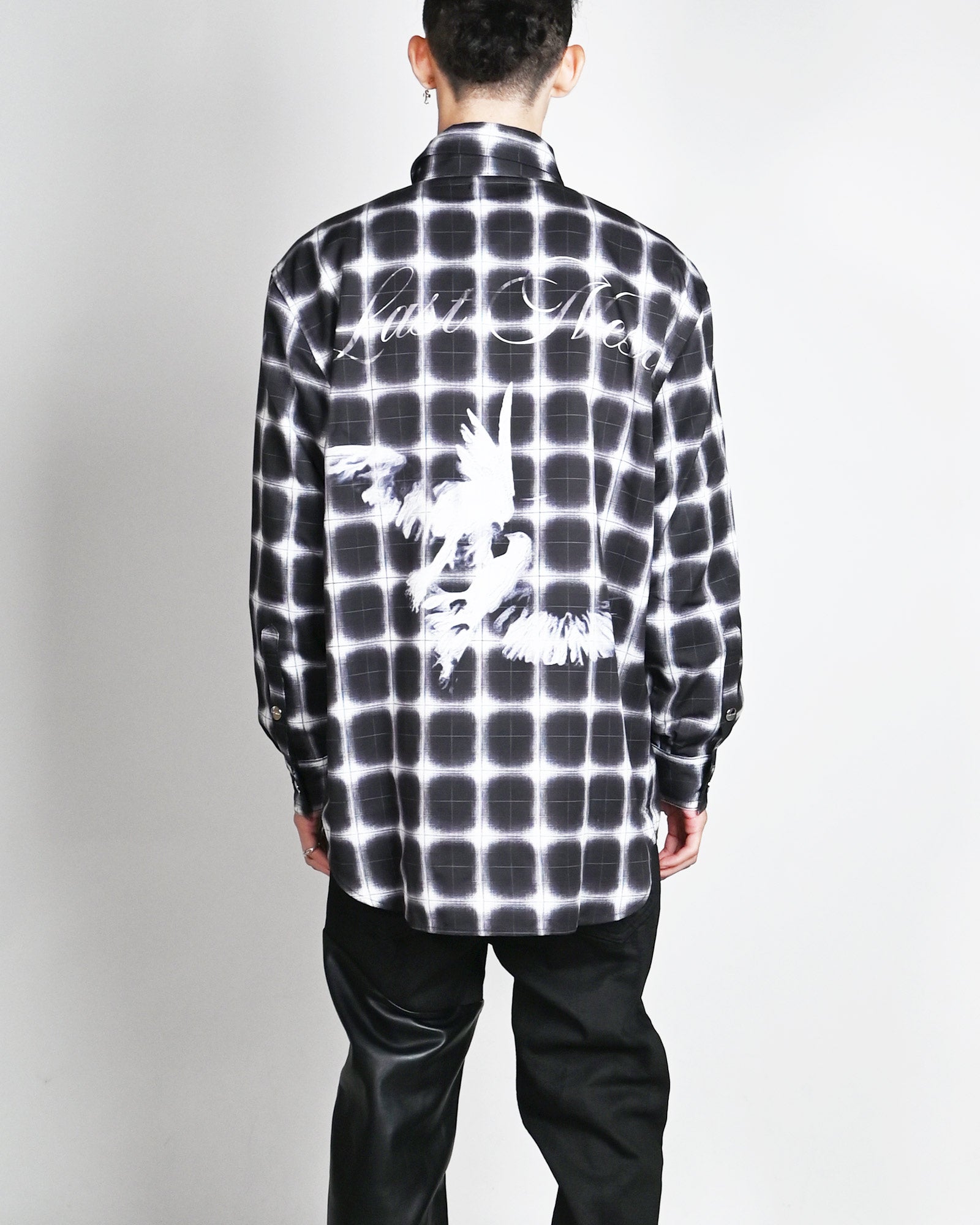 LAST NEST・last nest -  PRINTED FLANNEL SHIRTS / BLACK